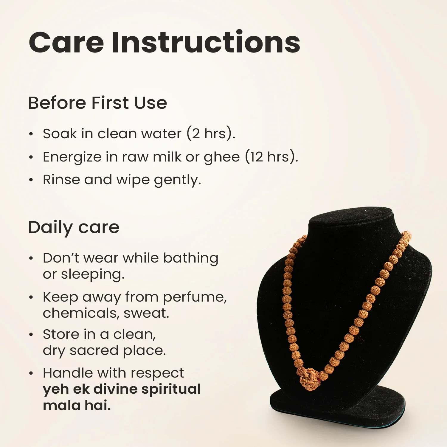 1 Mukhi (Under-Developed) Rudraksha Bead in 5 Mukhi Rudraksha Mala - Image 8
