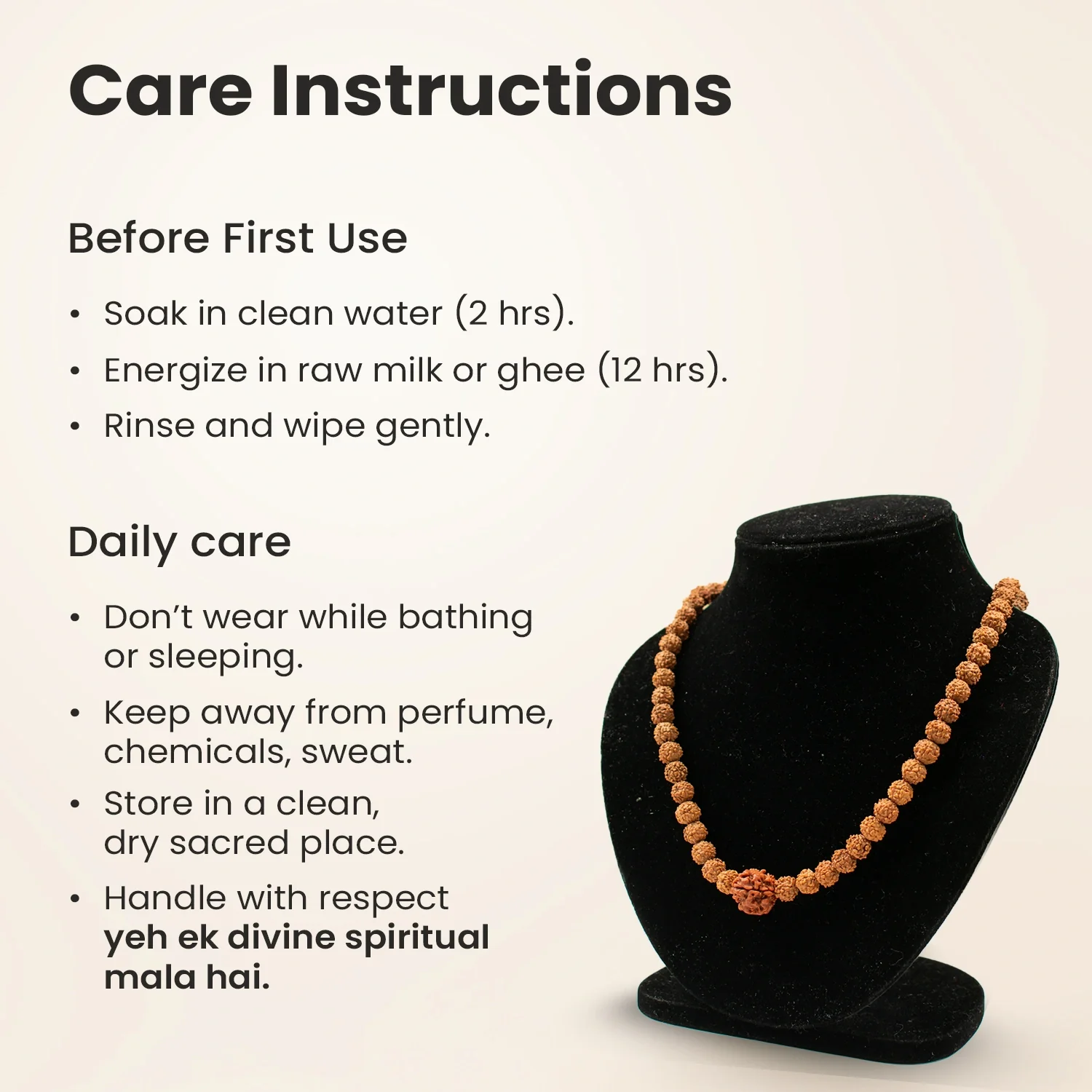 3 Mukhi Rudraksha Bead in 5 Mukhi Rudraksha Mala - Image 8