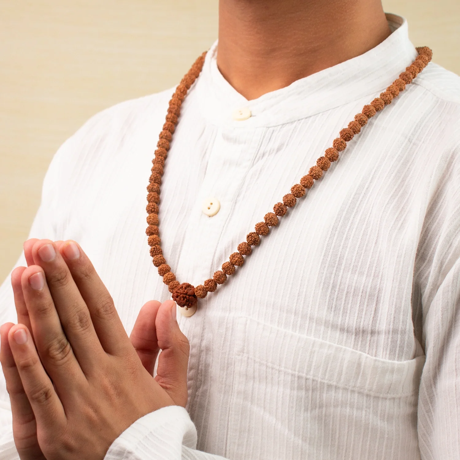 3 Mukhi Rudraksha Bead in 5 Mukhi Rudraksha Mala - Image 9