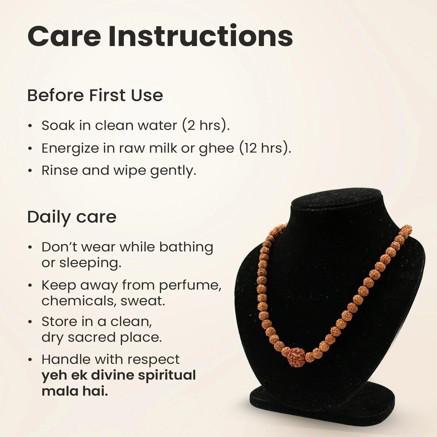 4 Mukhi Rudraksha Bead in 5 Mukhi Rudraksha Mala - Image 8