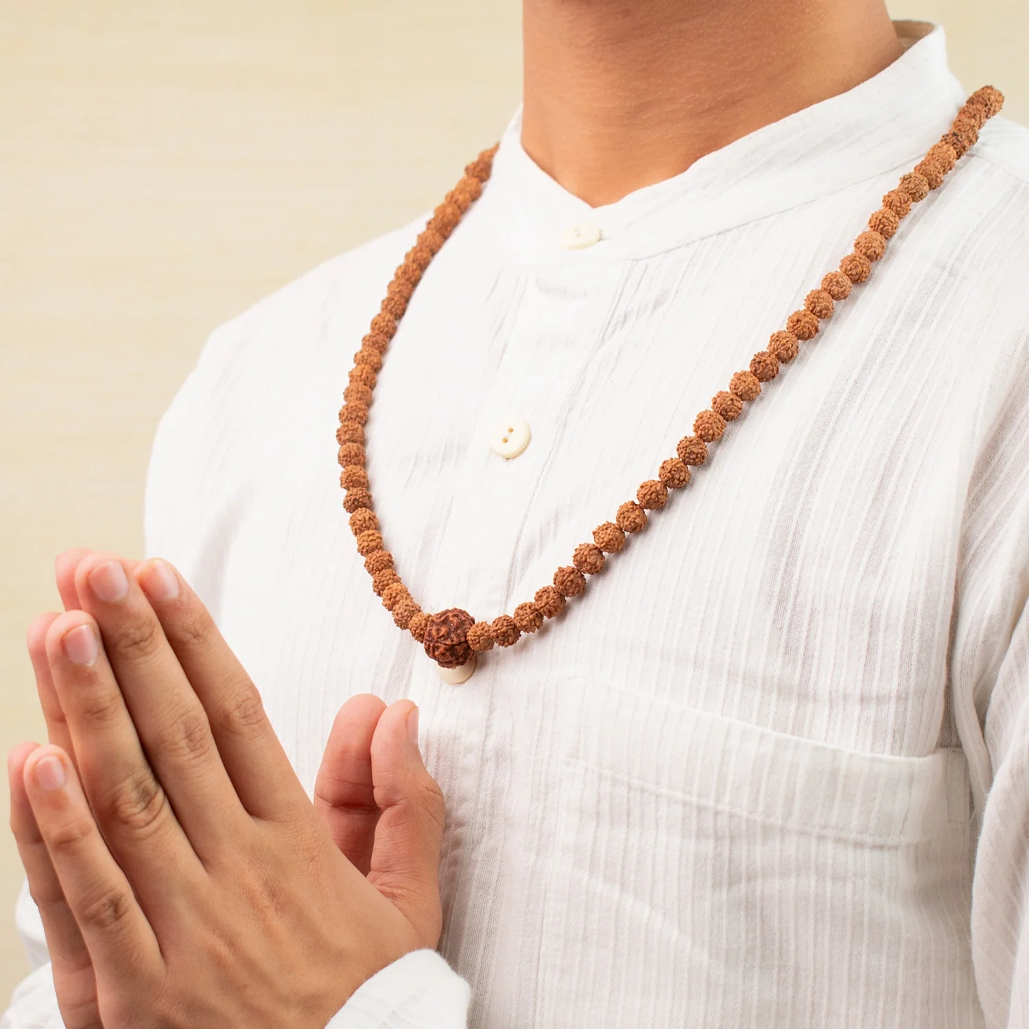 4 Mukhi Rudraksha Bead in 5 Mukhi Rudraksha Mala - Image 9