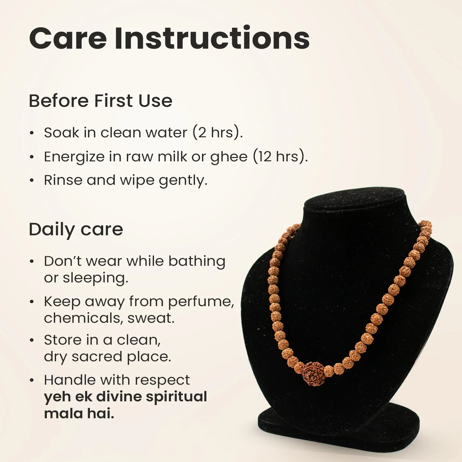 6 Mukhi Rudraksha Bead in 5 Mukhi Rudraksha Mala - Image 8