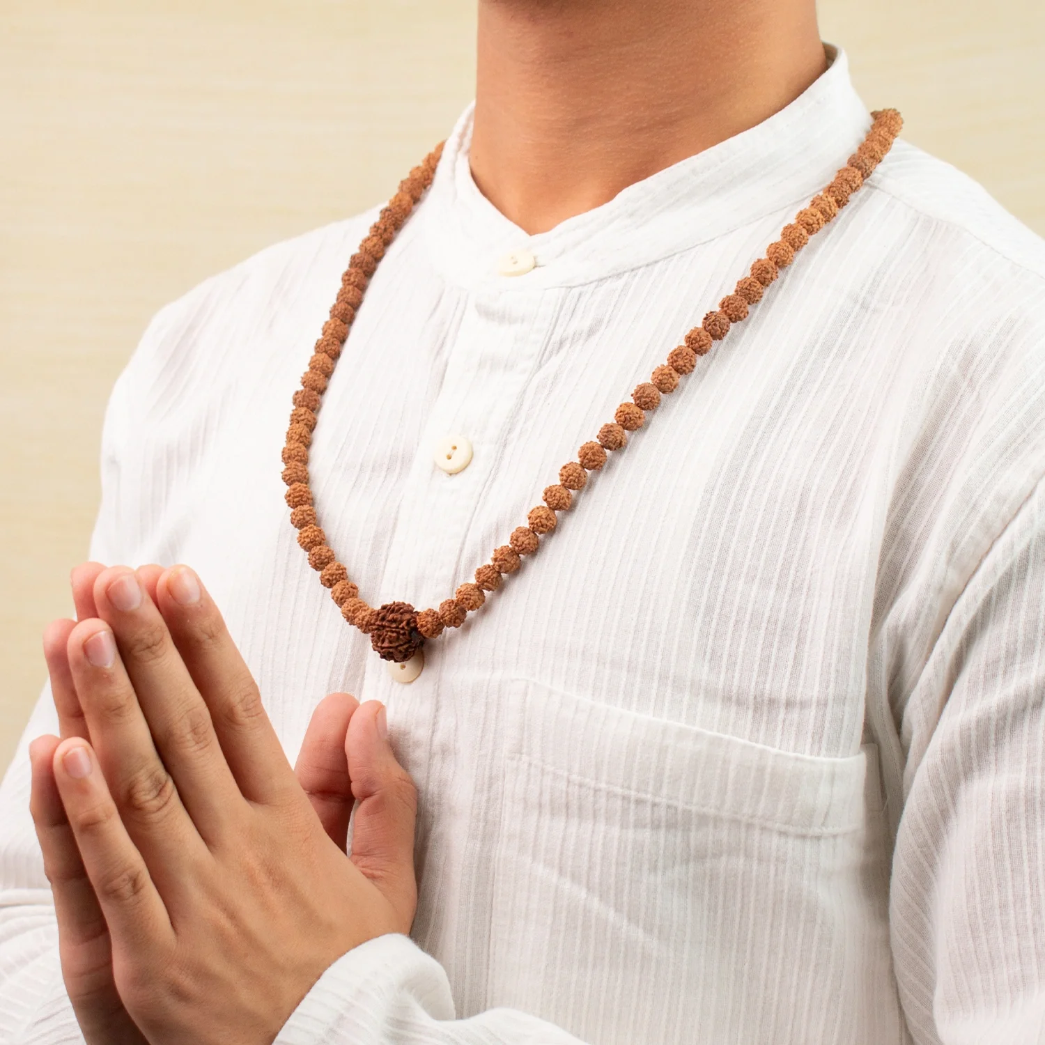 6 Mukhi Rudraksha Bead in 5 Mukhi Rudraksha Mala - Image 9