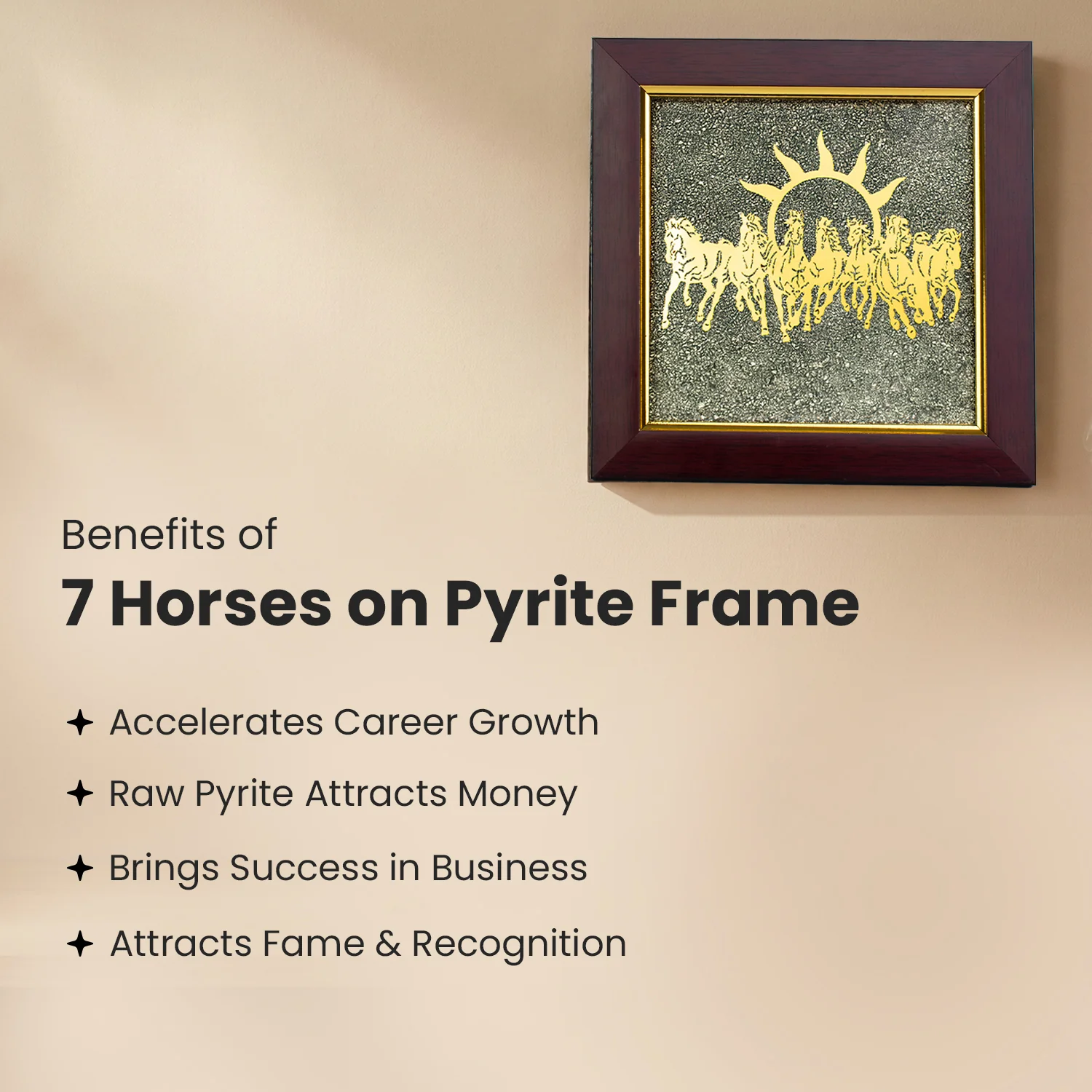 7 Horses on Raw Pyrite Frame - Image 18