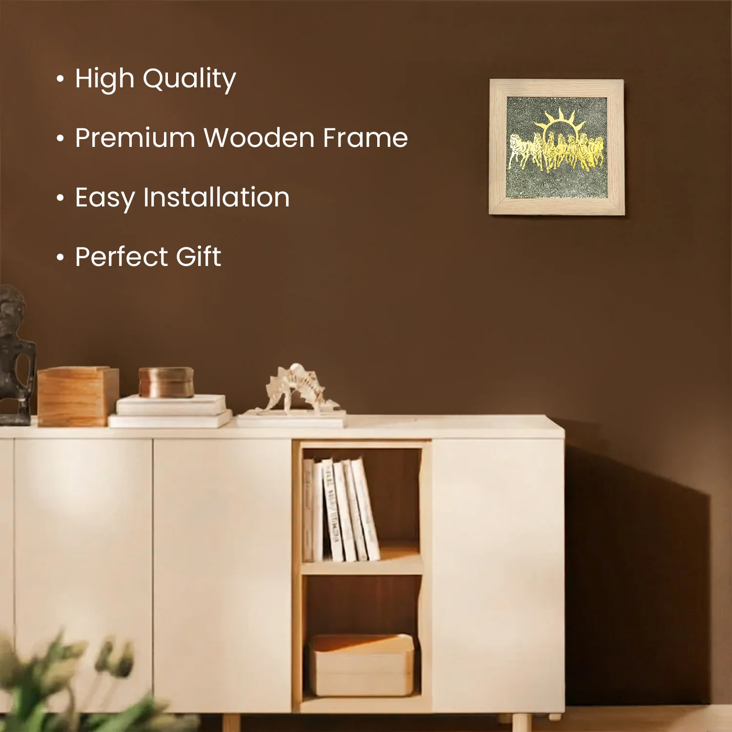 7 Horses on Raw Pyrite Frame - Image 24