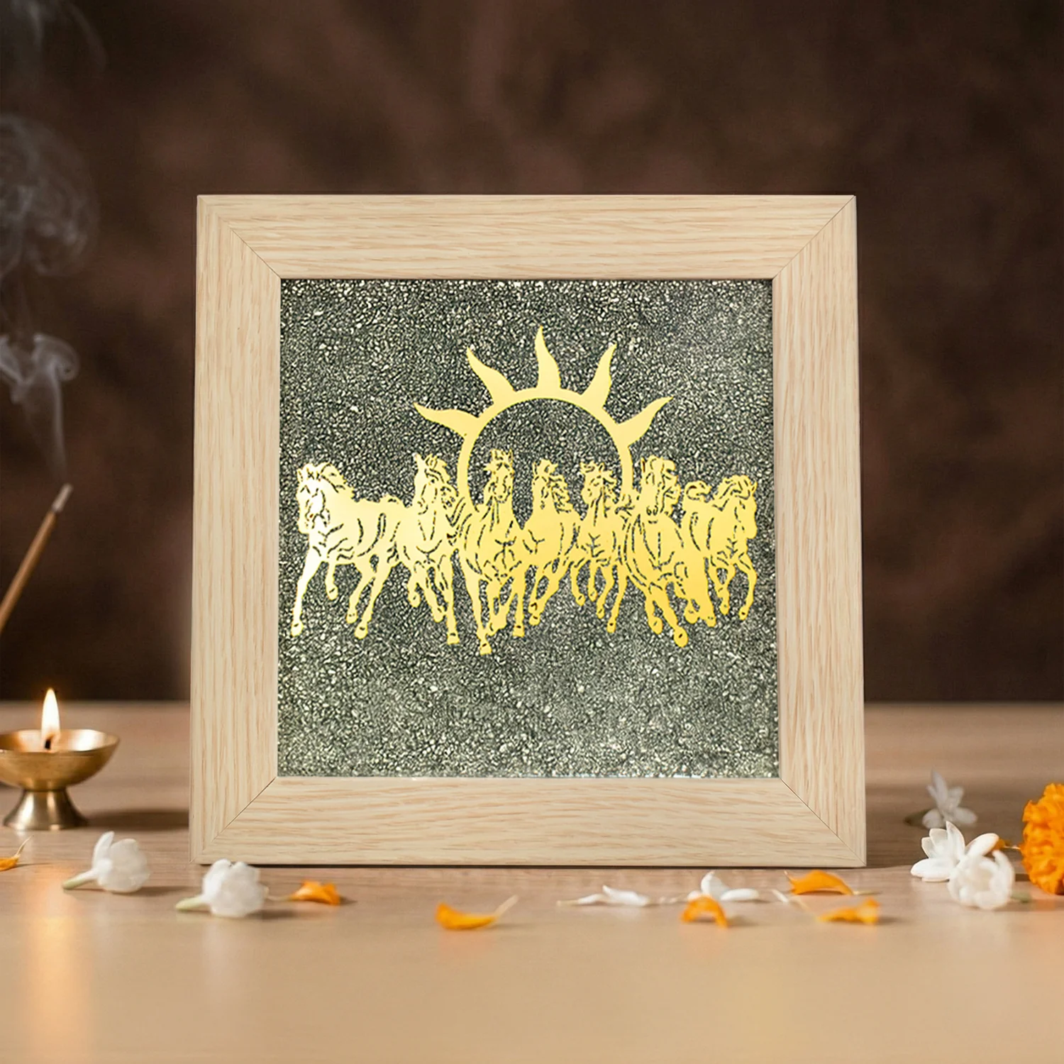 7 Horses on Raw Pyrite Frame - Image 28