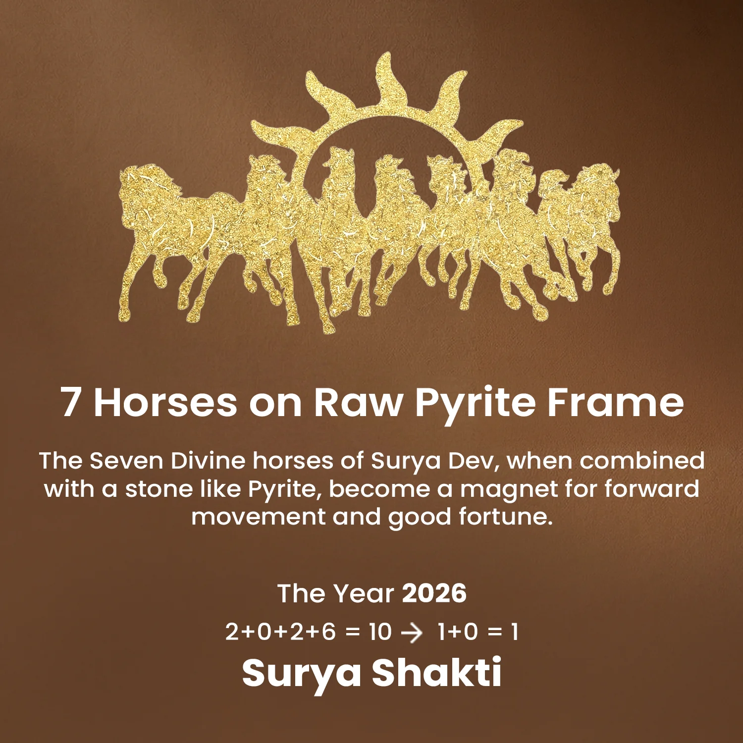 7 Horses on Raw Pyrite Frame - Image 39