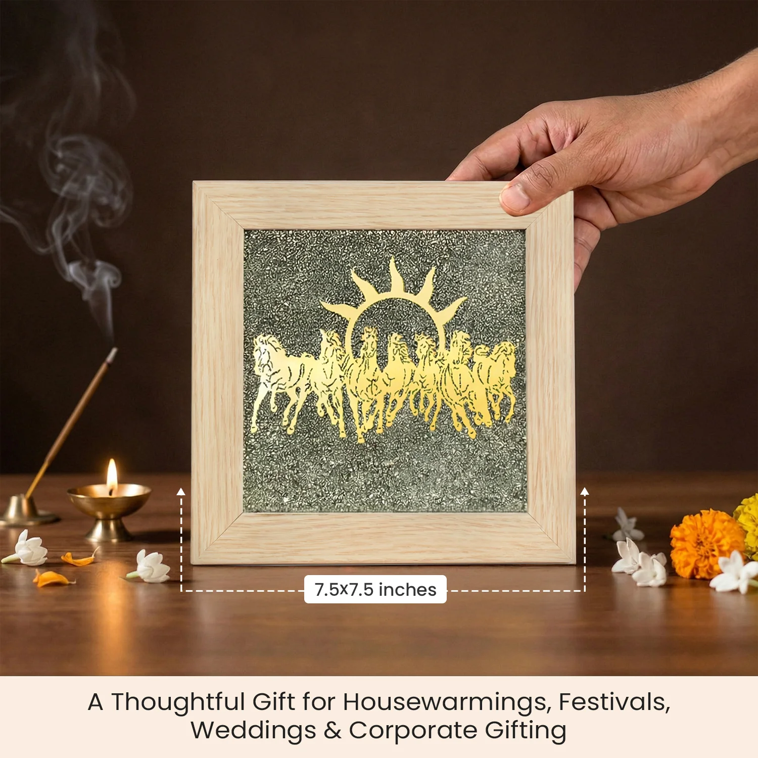 7 Horses on Raw Pyrite Frame - Image 42