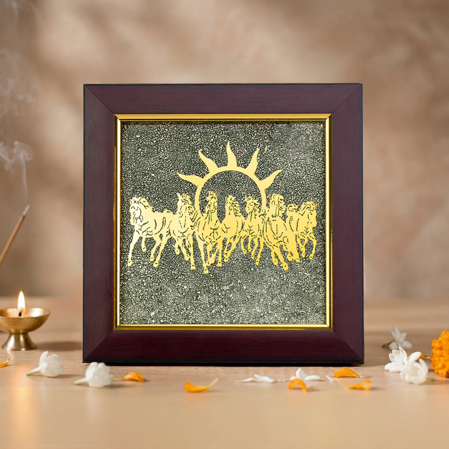 7 Horses on Raw Pyrite Frame - Image 51