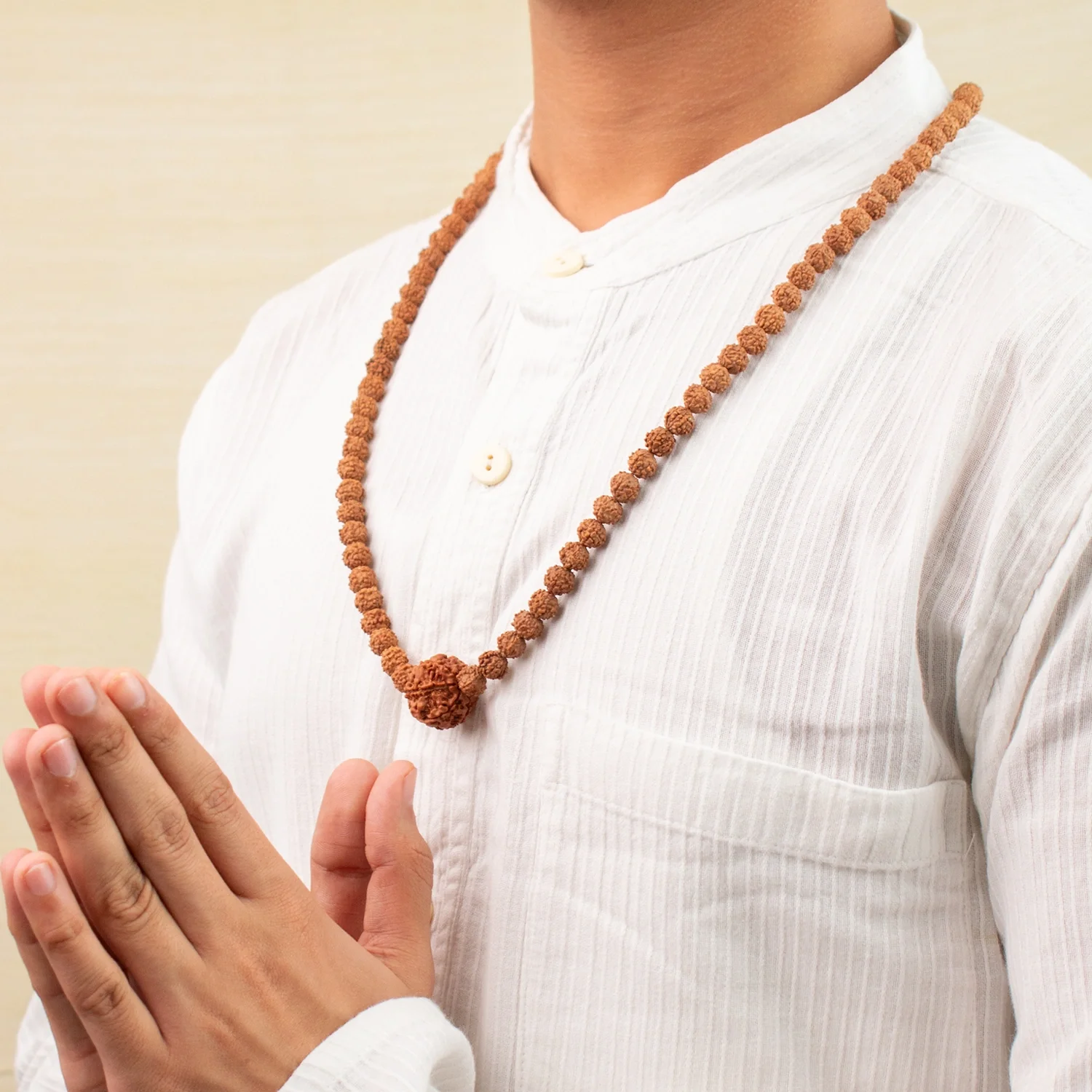 7 Mukhi Rudraksha Bead in 5 Mukhi Rudraksha Mala - Image 9