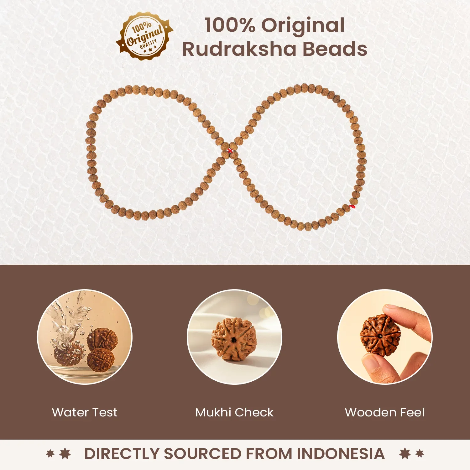 7 Mukhi Rudraksha Mala - 9-10mm , 108+1 beads - Image 3