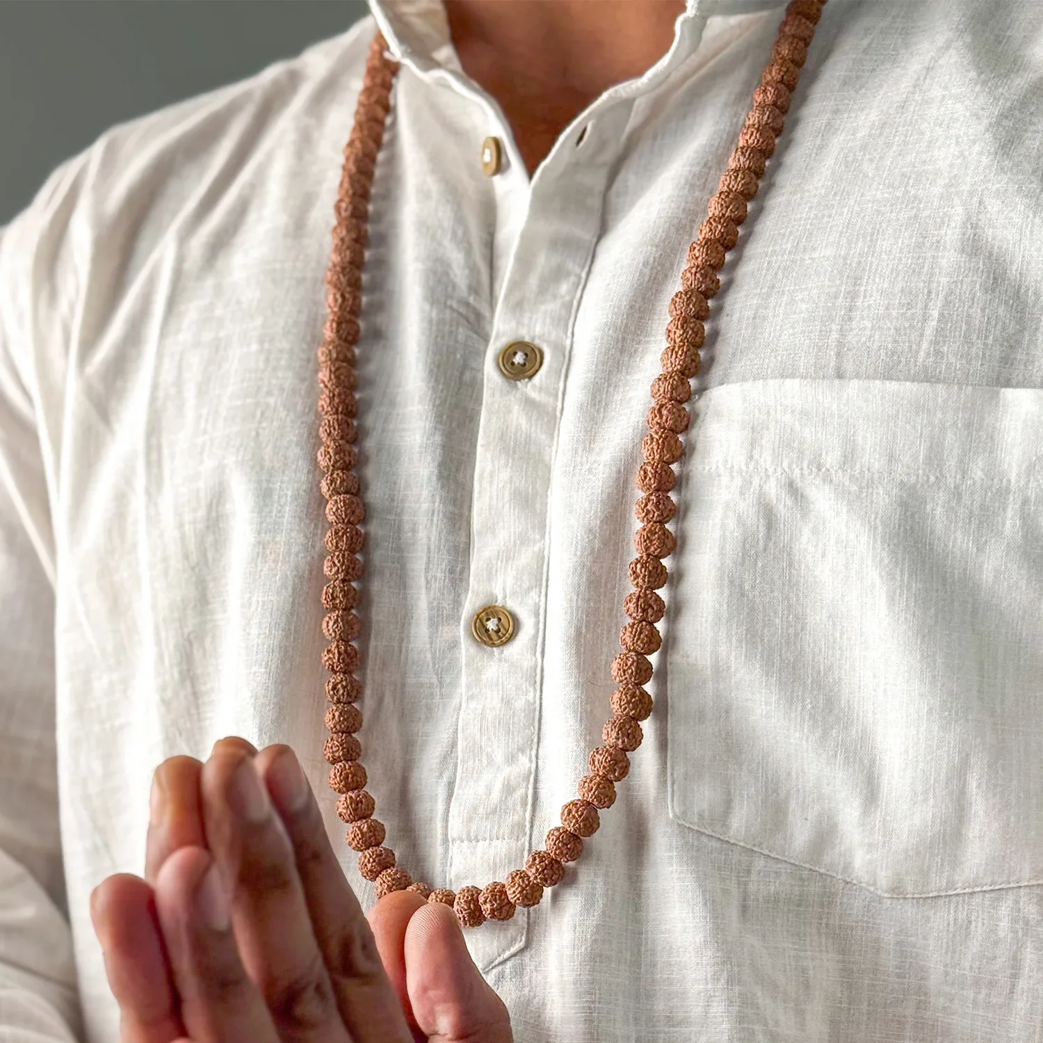7 Mukhi Rudraksha Mala - 9-10mm , 108+1 beads - Image 4