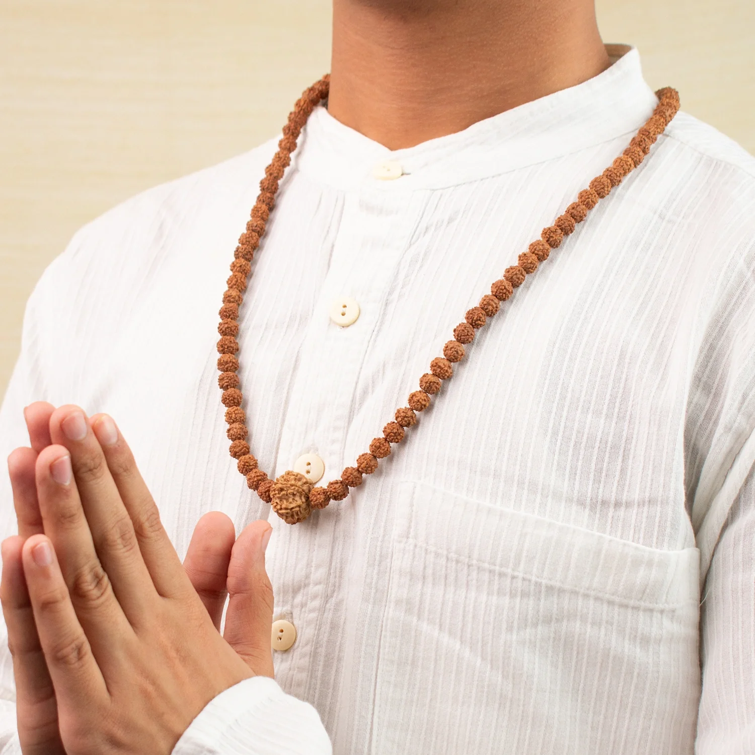 8 Mukhi Rudraksha Bead in 5 Mukhi Rudraksha Mala - Image 9
