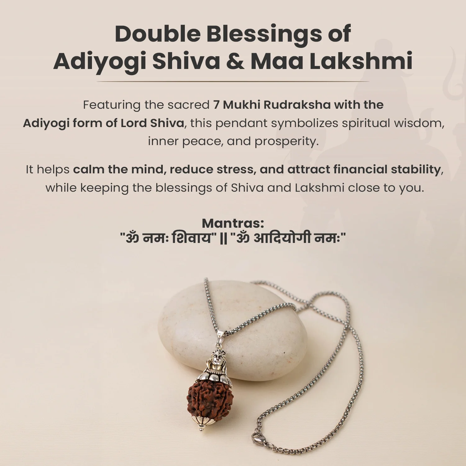 Adiyogi Shiv 7 Mukhi Rudraksha Pendant - Image 6