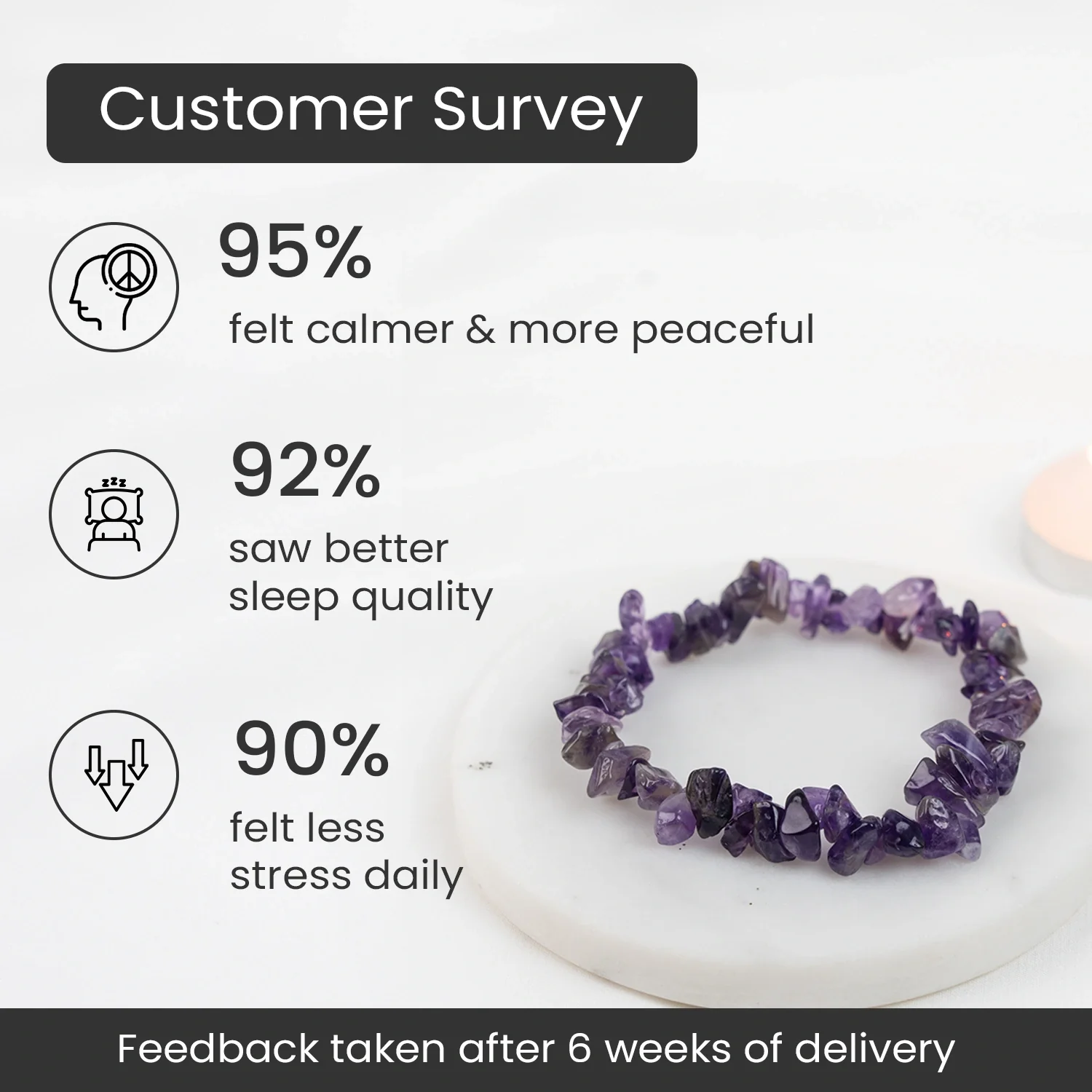 Amethyst Chips Bracelet Stretchable - Image 3