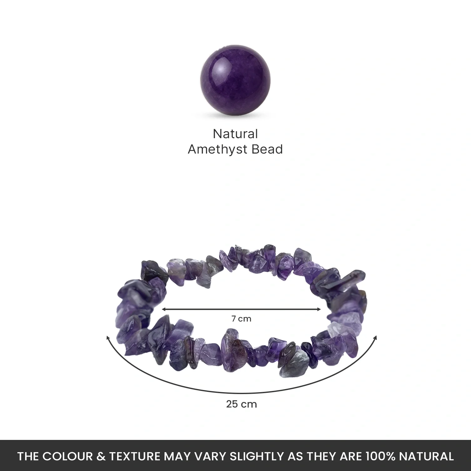 Amethyst Chips Bracelet Stretchable - Image 5