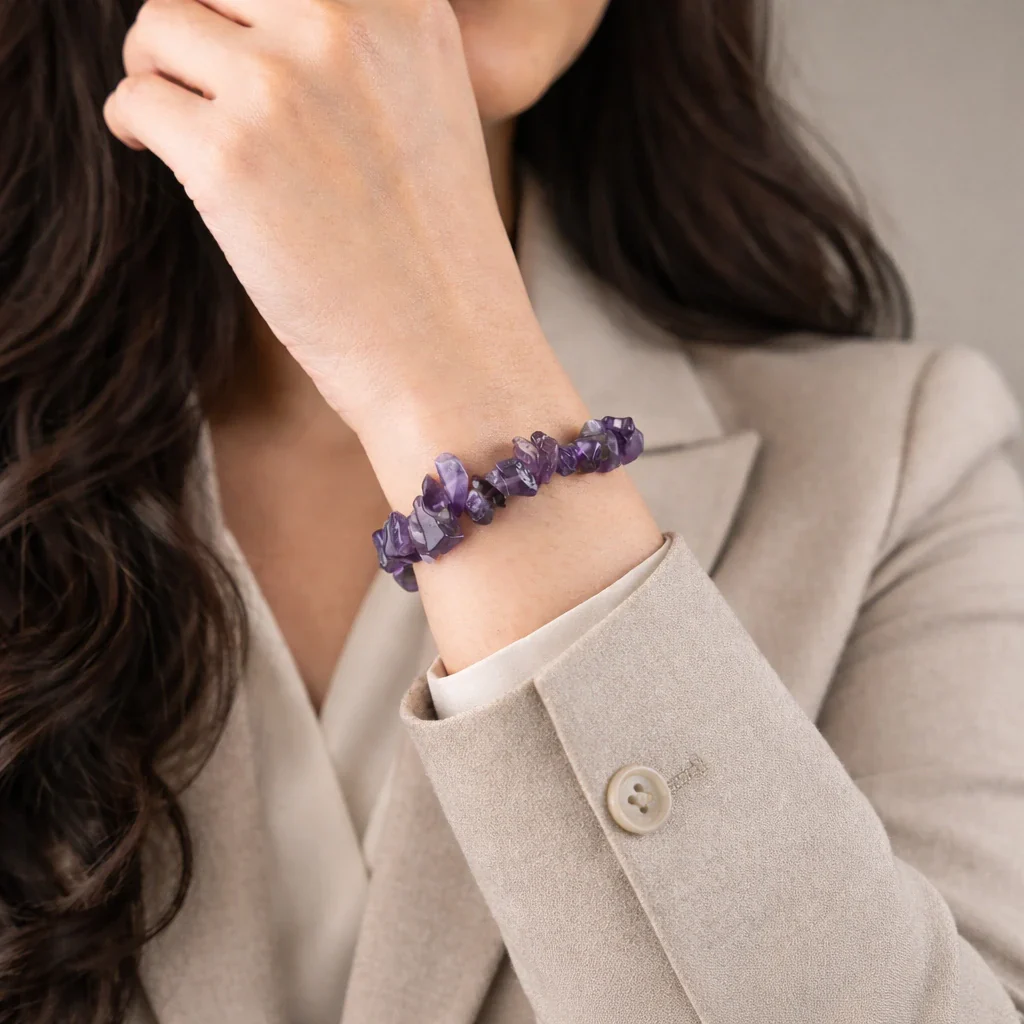 Amethyst Chips Bracelet Stretchable - Image 6