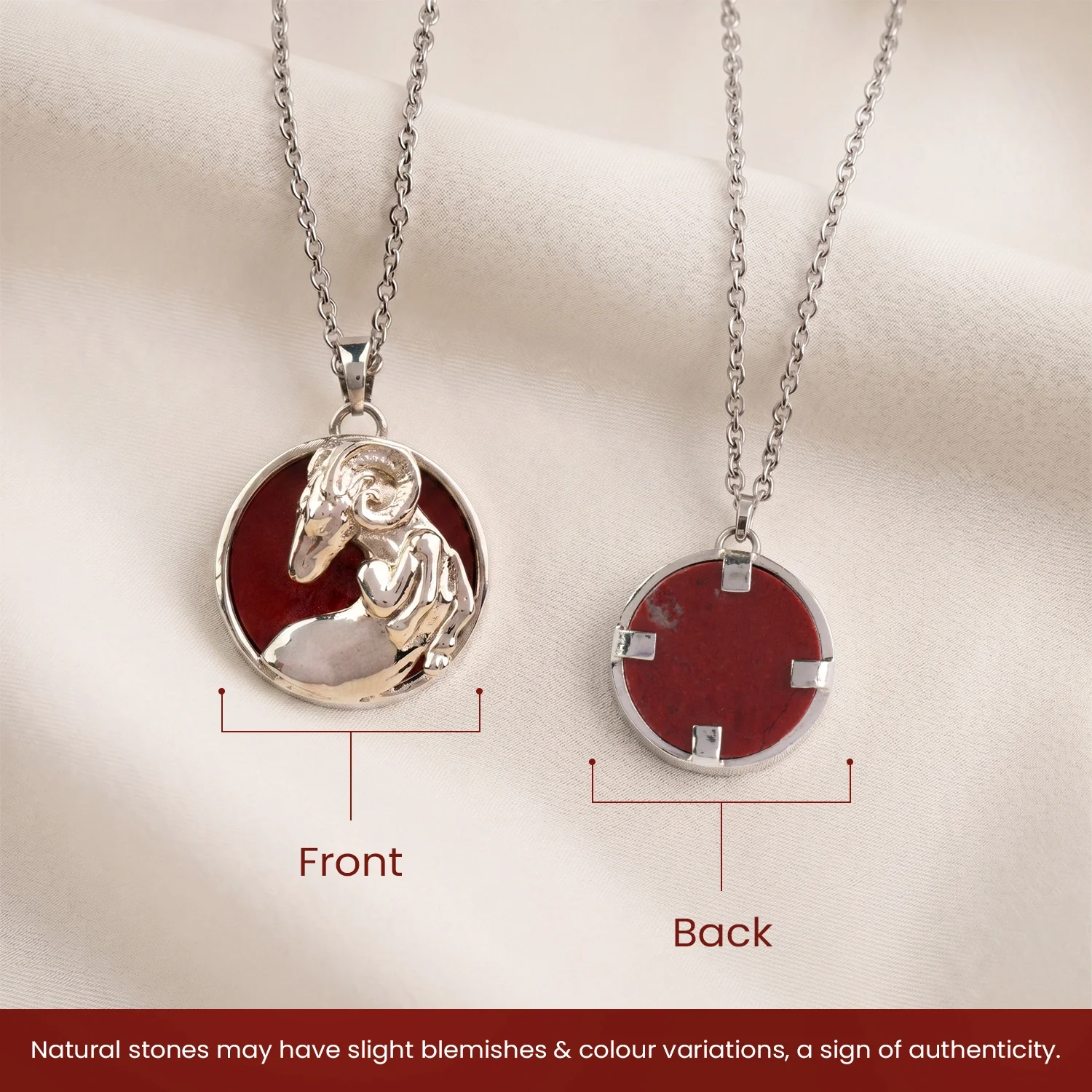 Aries Pendant (मेष राशि) with Red Jasper Stone - Image 10
