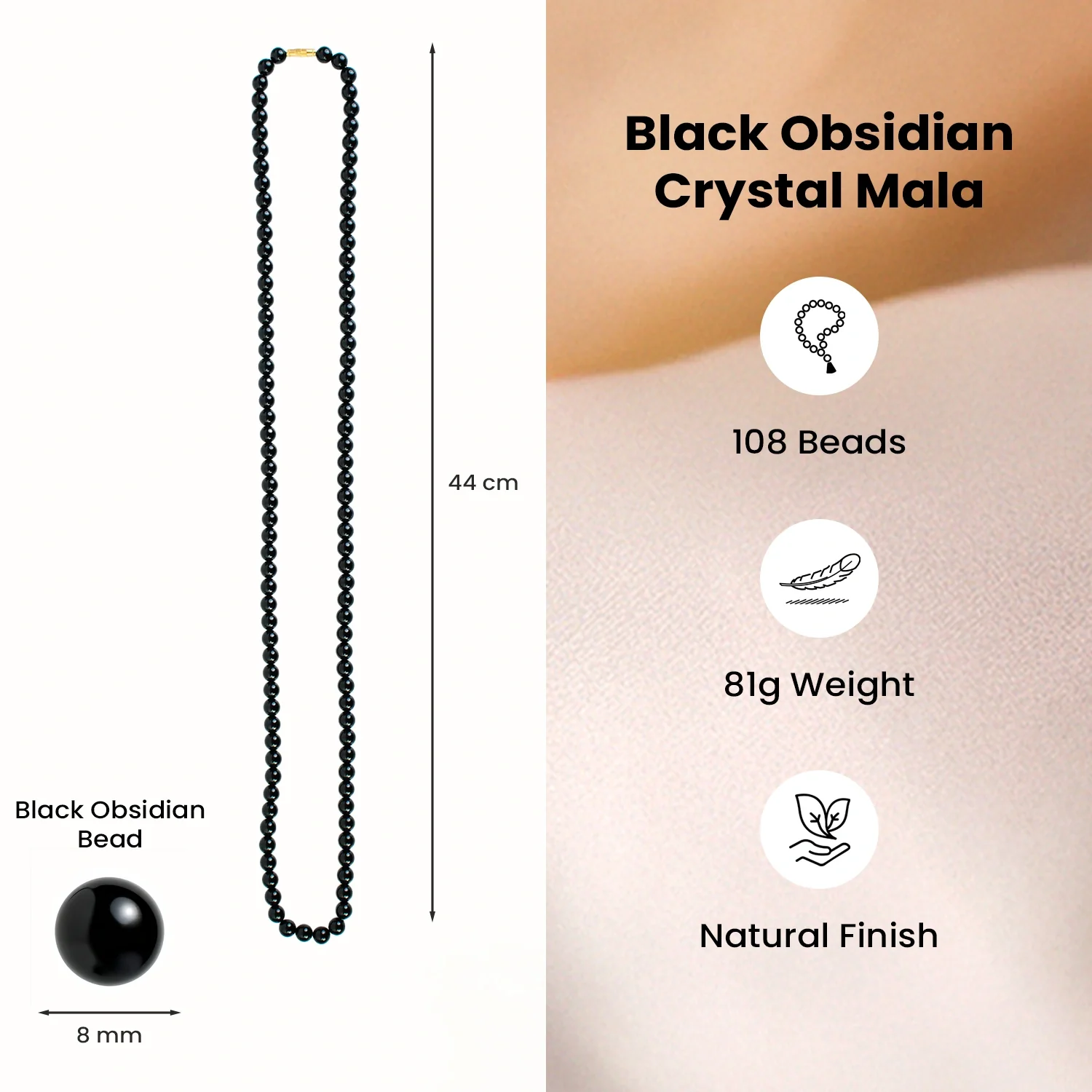 Black Obsidian Mala - Image 5
