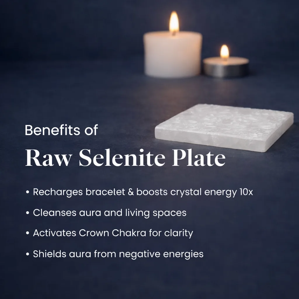 Rose Quartz Pyramid with Free Raw Square Selenite Plate - Image 6