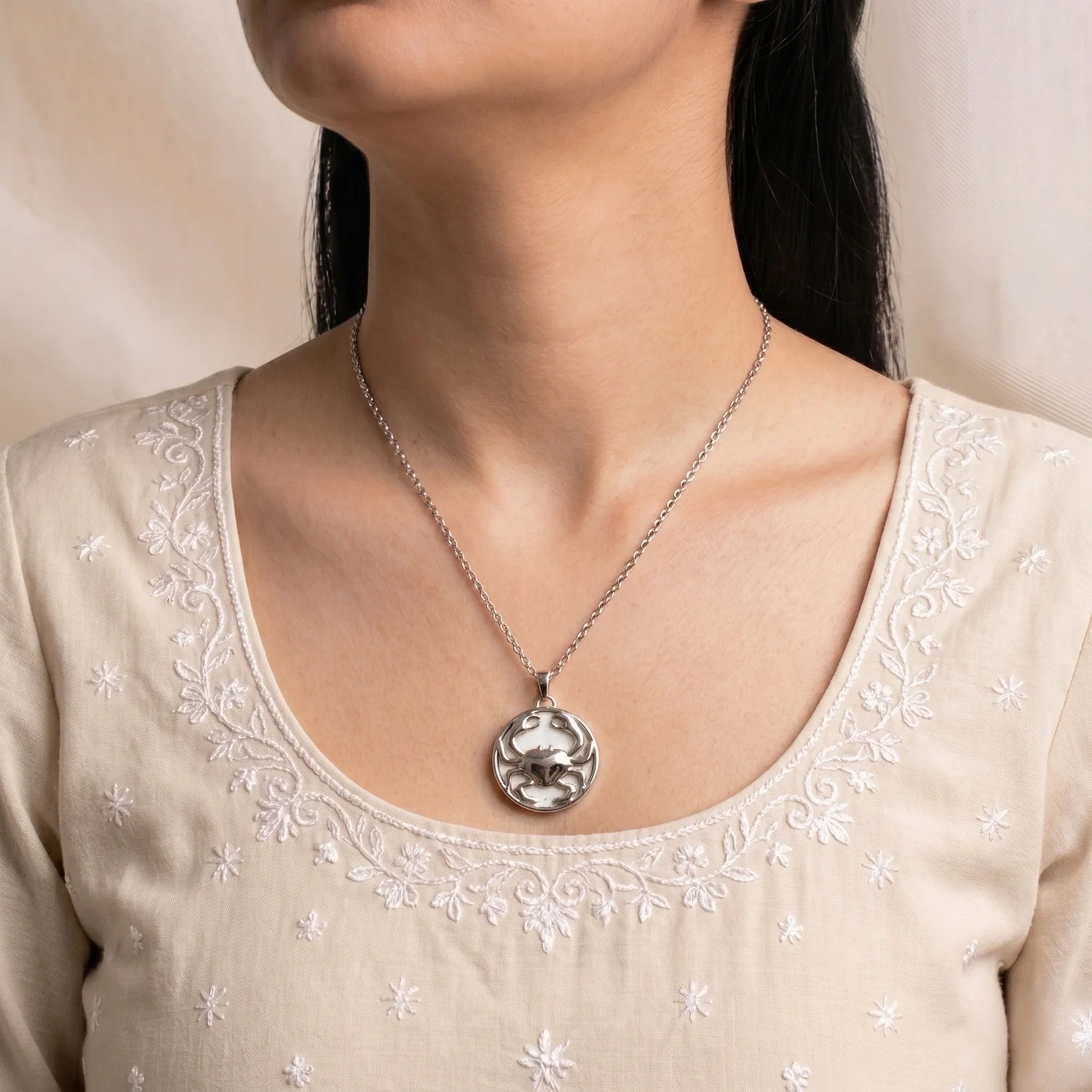 Cancer Pendant (कर्क राशि) with Howlite - Image 10