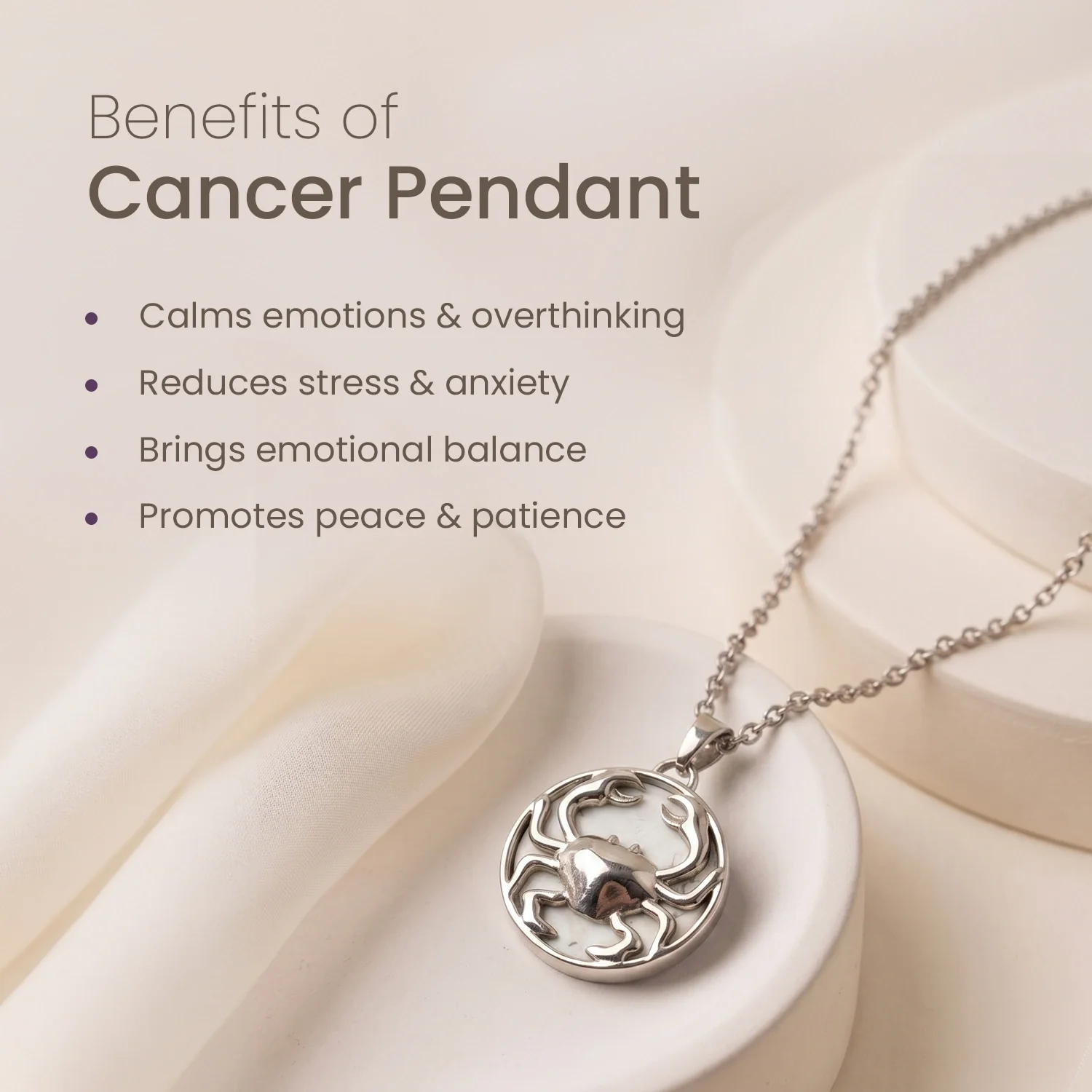 Cancer Pendant (कर्क राशि) with Howlite - Image 6