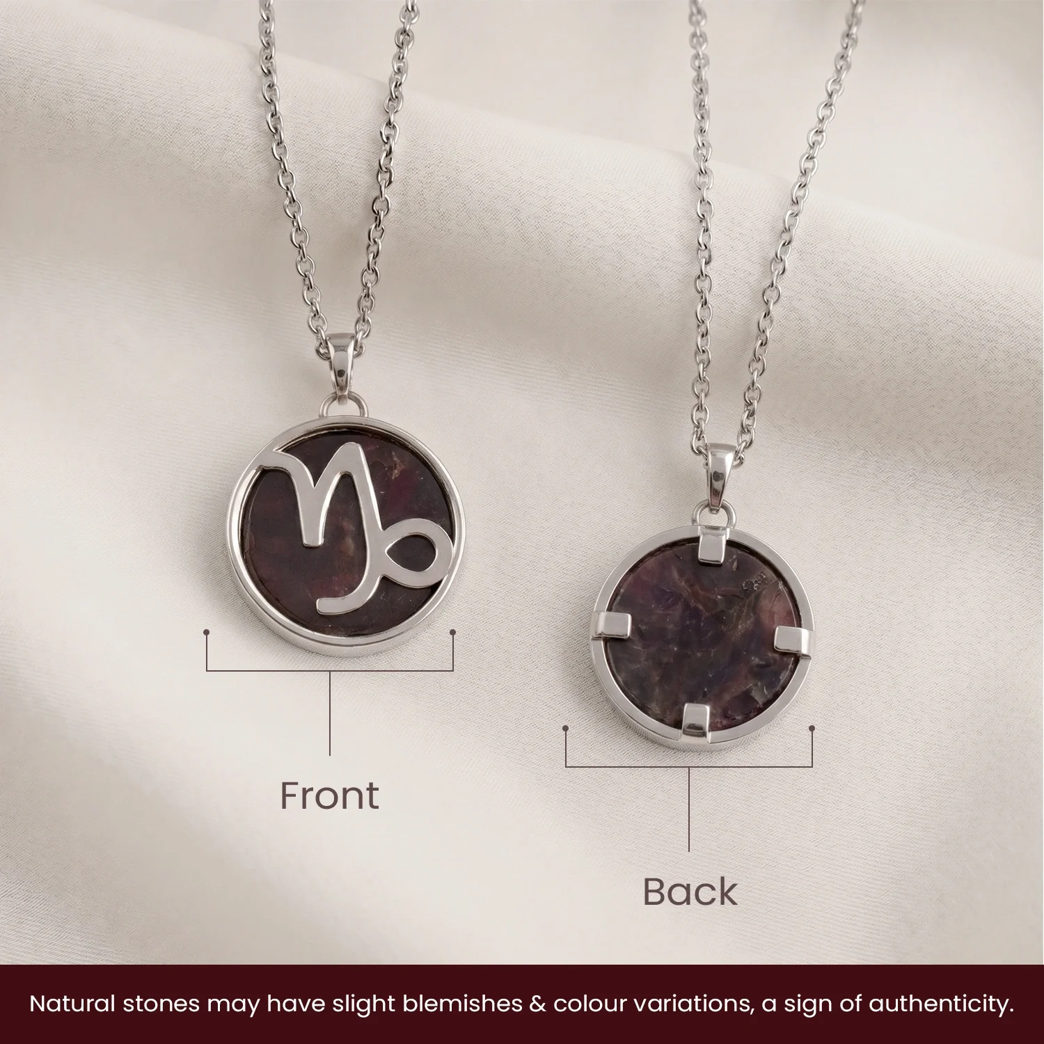 Capricorn Pendant (मकर राशि) with Garnet - Image 10