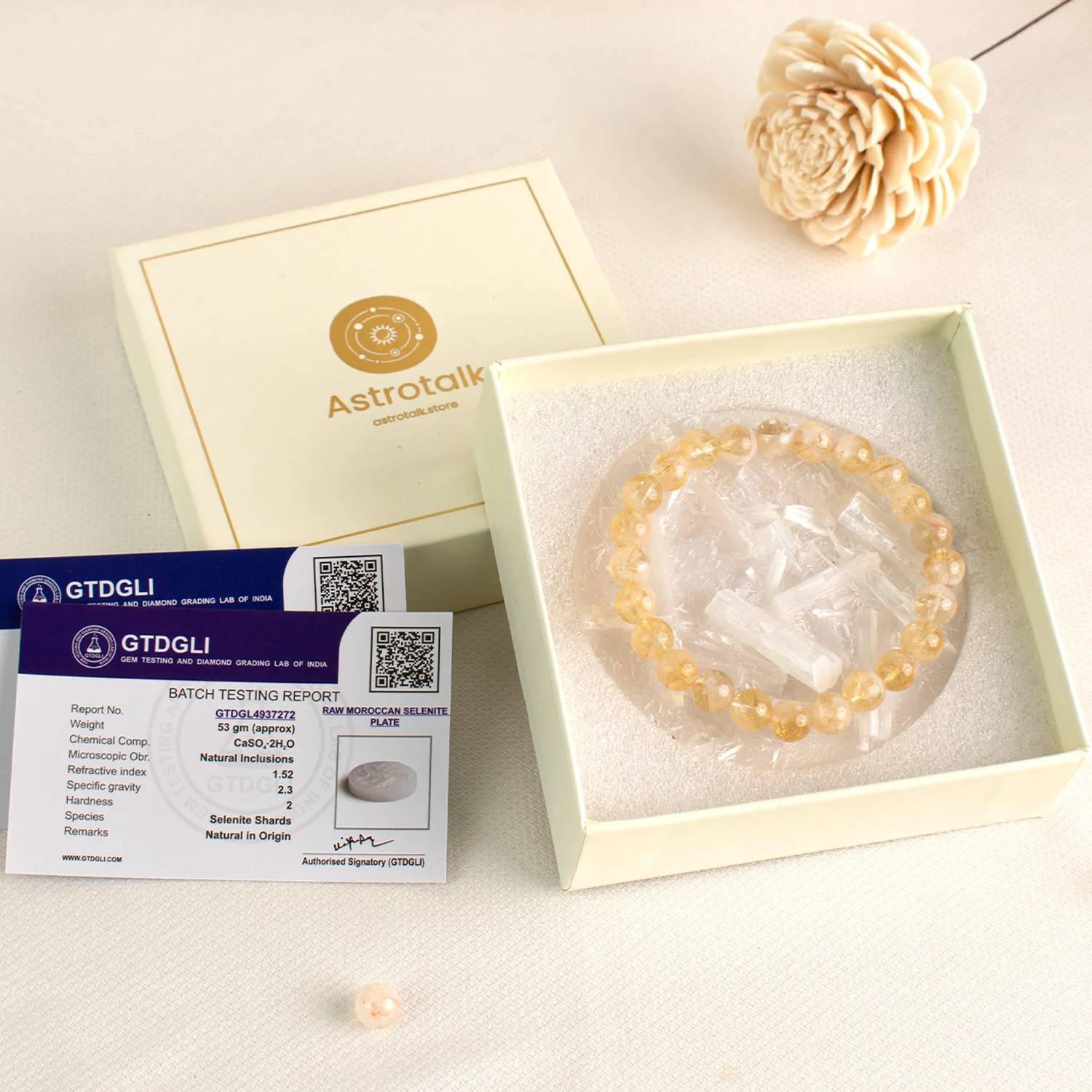 Citrine Bracelet with FREE Raw Selenite Plate - Image 13