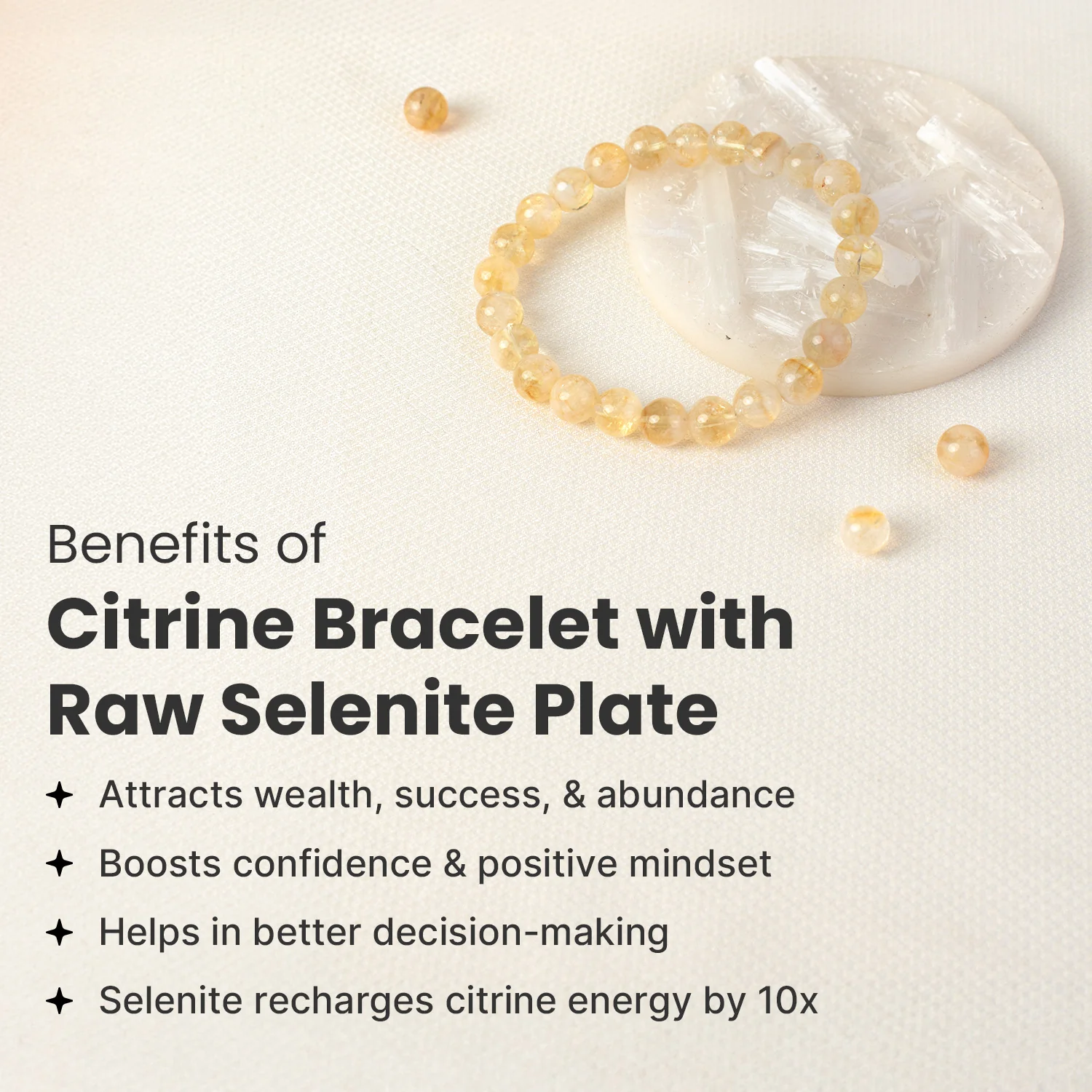 Citrine Bracelet with FREE Raw Selenite Plate - Image 5