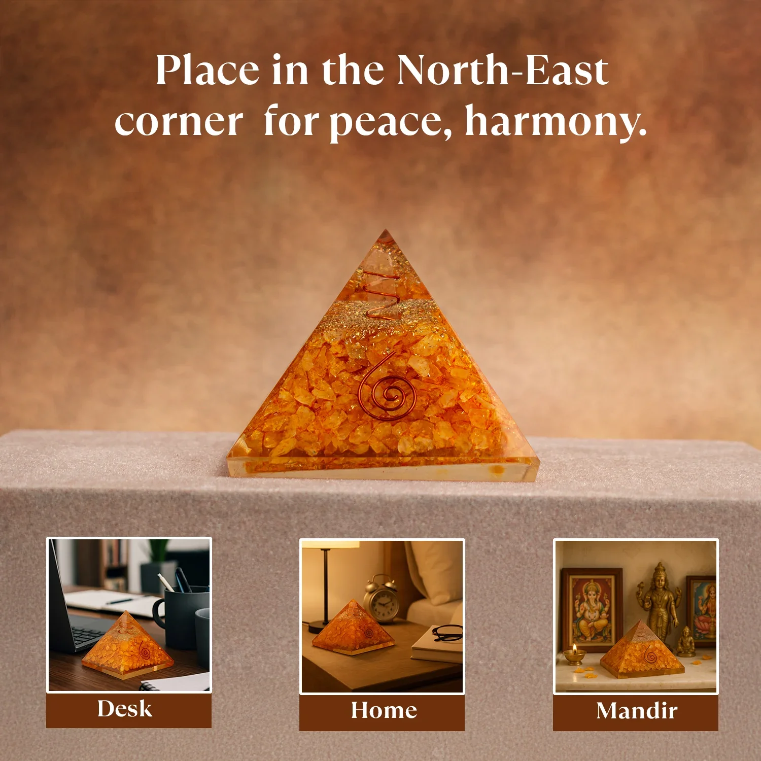 Vyapar Vridhi Pyramid - Made from Citrine Crystals - Image 3