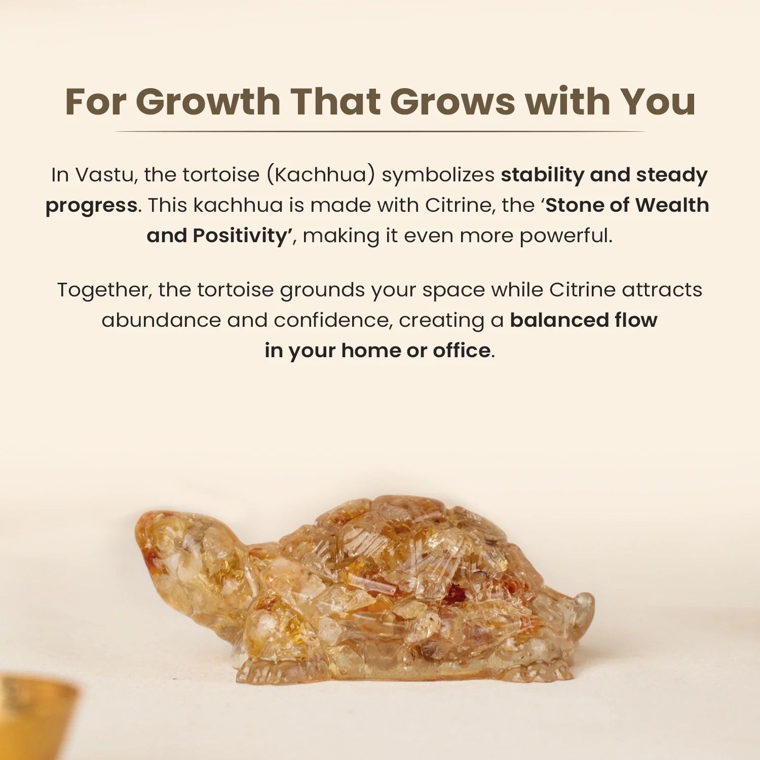 Vastu Citrine Tortoise (Kachhua) - Image 6