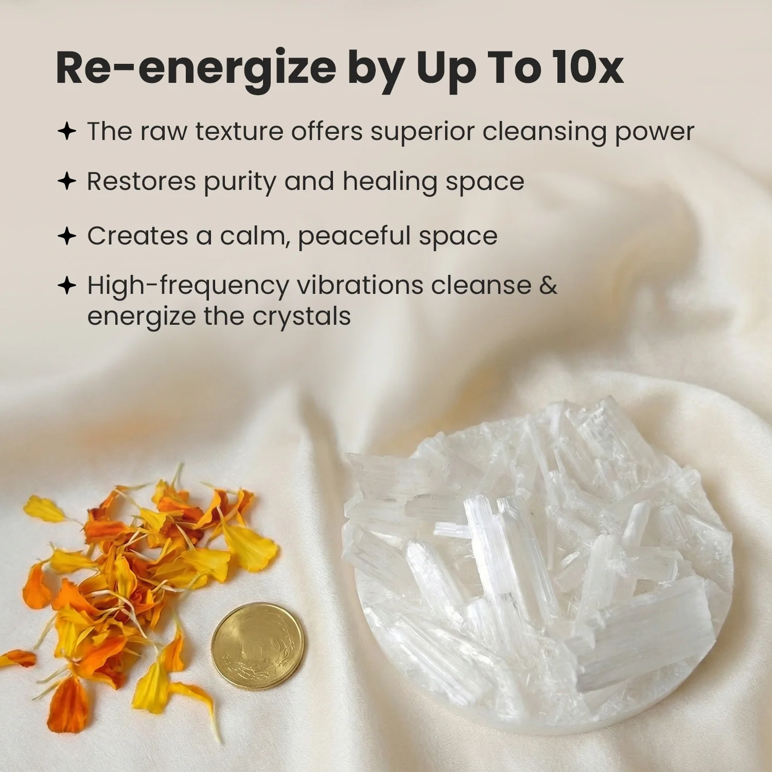 Dhan Yog 6mm Bracelet With Free Raw Selenite Plate - Image 8