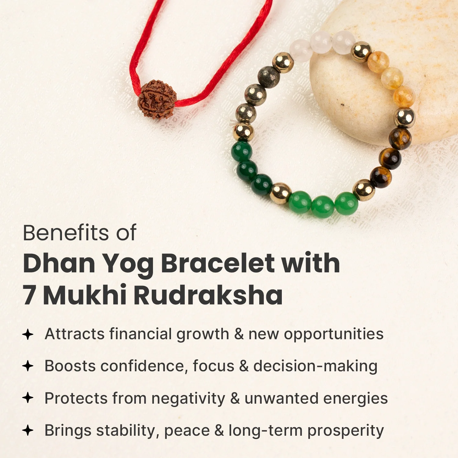 Dhan Yog Bracelet with 7 Mukhi Rudraksha - Image 5
