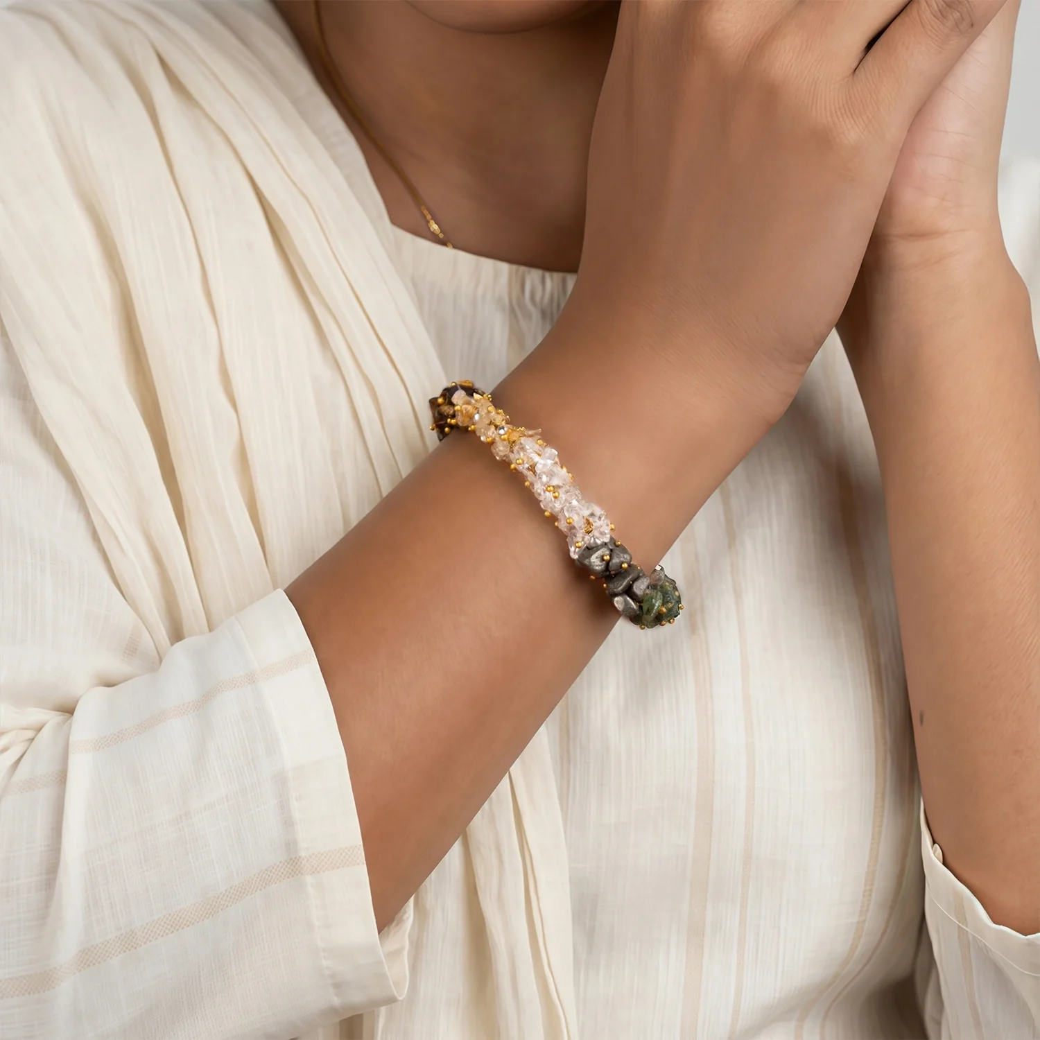 Dhan Yog Chips Bracelet With Free Raw Selenite Plate - Image 11