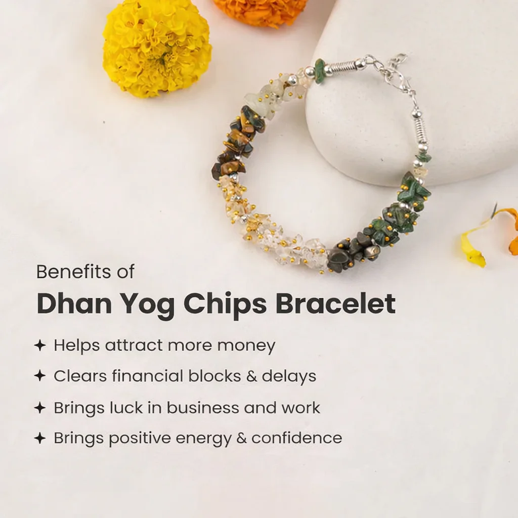 Dhan Yog Chips Bracelet With Free Raw Selenite Plate - Image 4