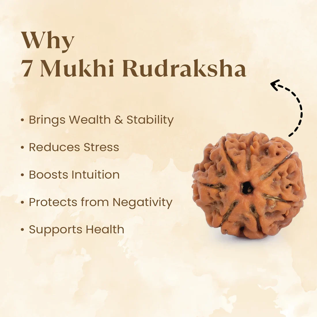 Pyrite Ganesh Ji Murti with 7 Mukhi Rudraksha - Image 3