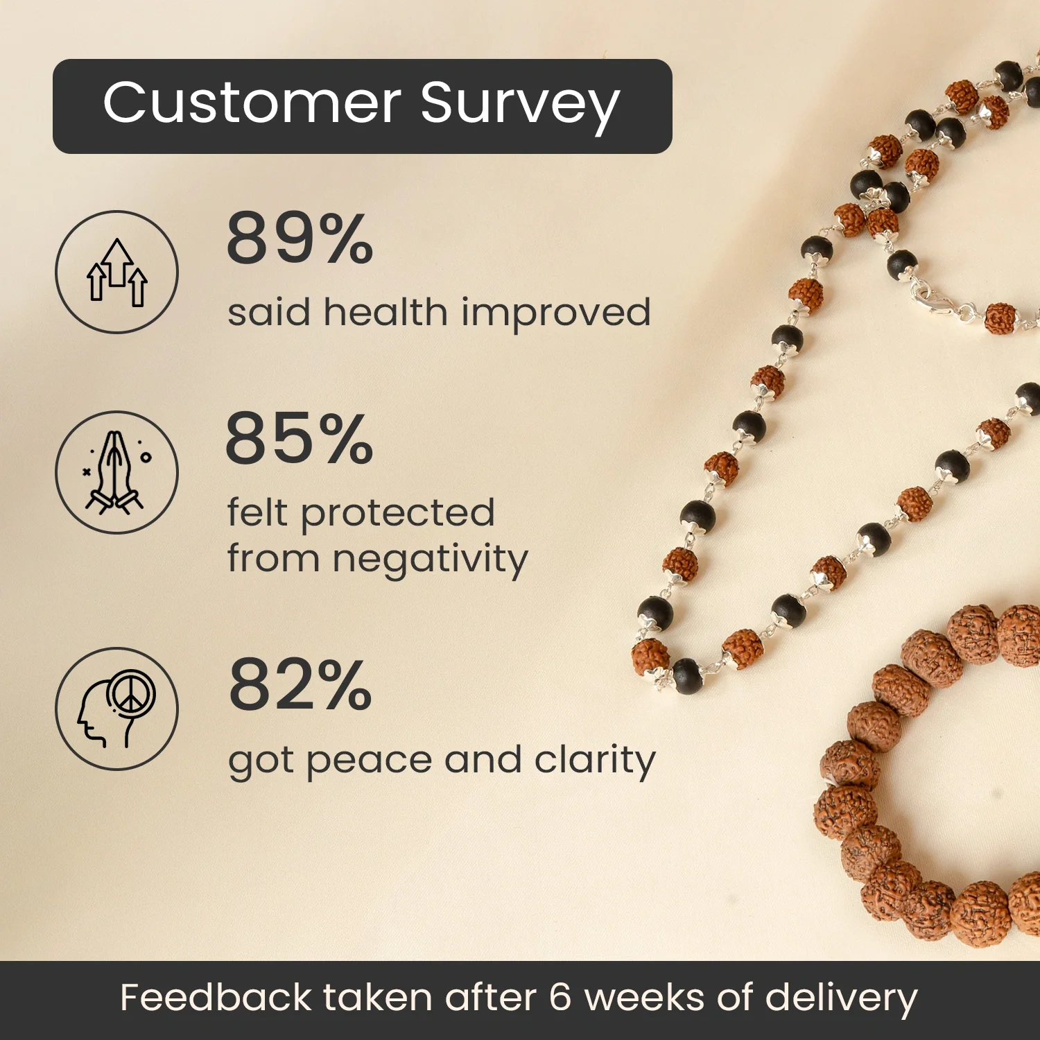Divya Raksha Rudraksha & Karungali Mala with FREE 7 Mukhi Rudraksha Bracelet - Image 3