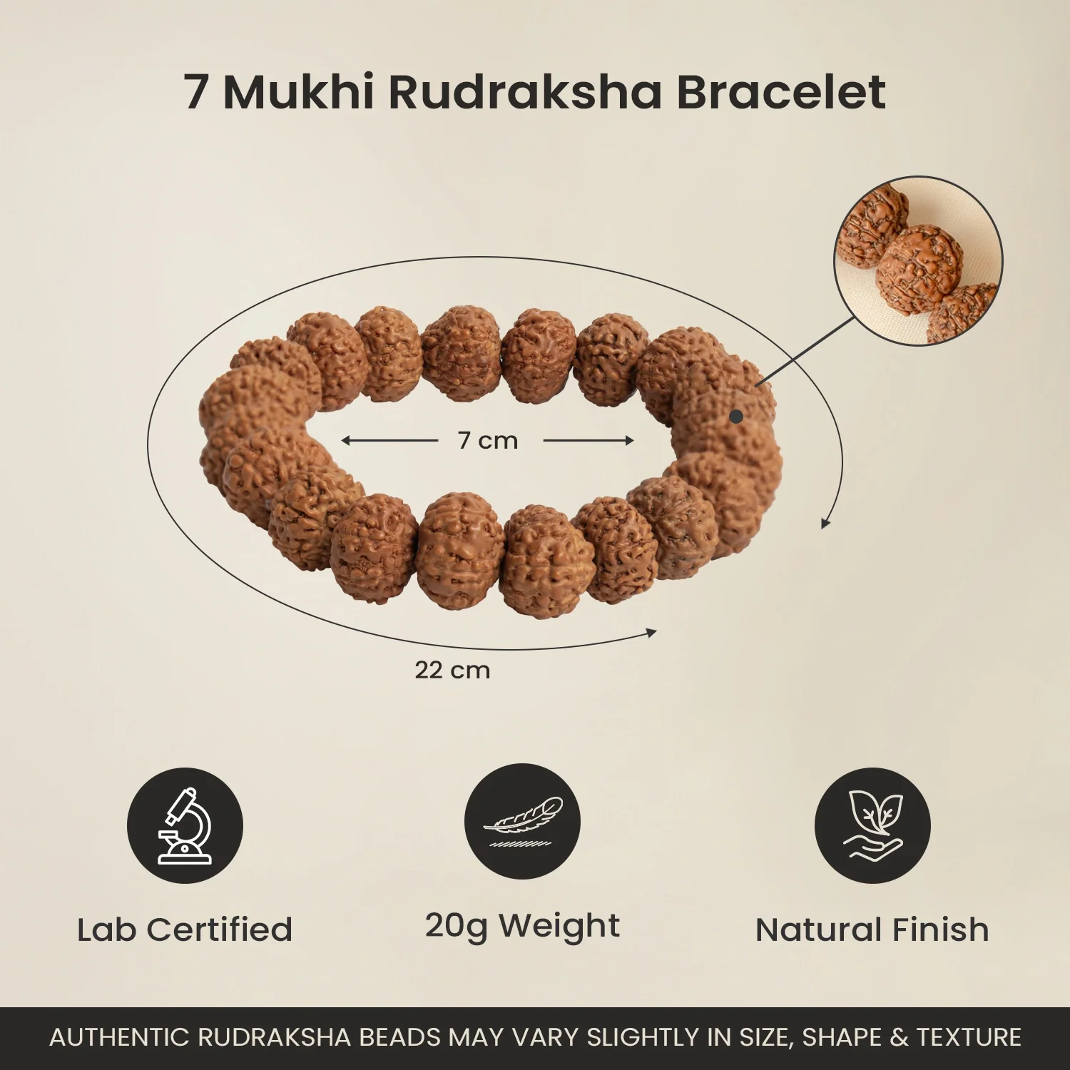 Divya Raksha Rudraksha & Karungali Mala with FREE 7 Mukhi Rudraksha Bracelet - Image 9