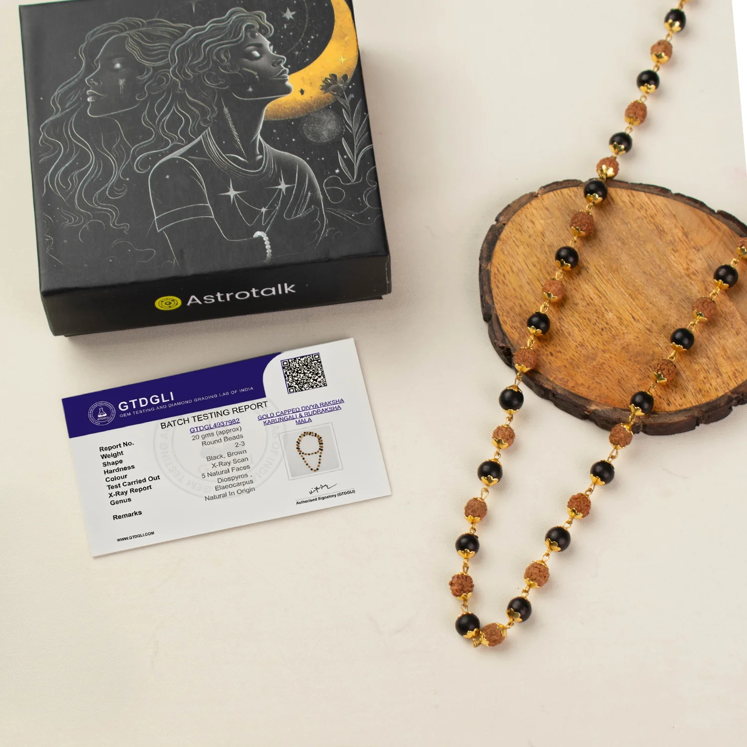Divya Raksha Rudraksha & Karungali Mala with Gold Capping - Image 12
