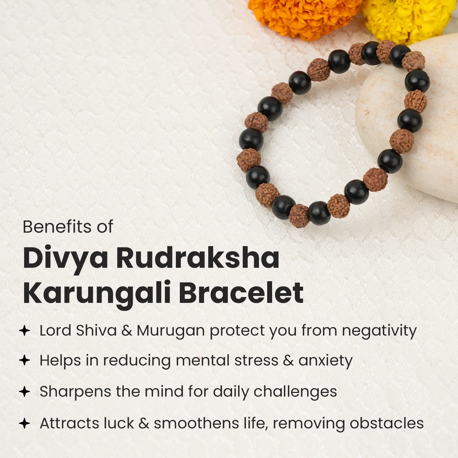 Divya Rudraksha Karungali Bracelet 8mm - Image 4