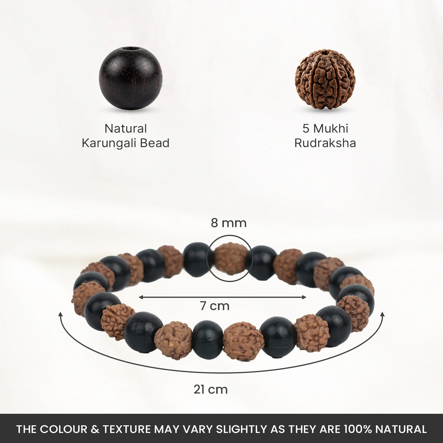 Divya Rudraksha Karungali Bracelet 8mm - Image 5