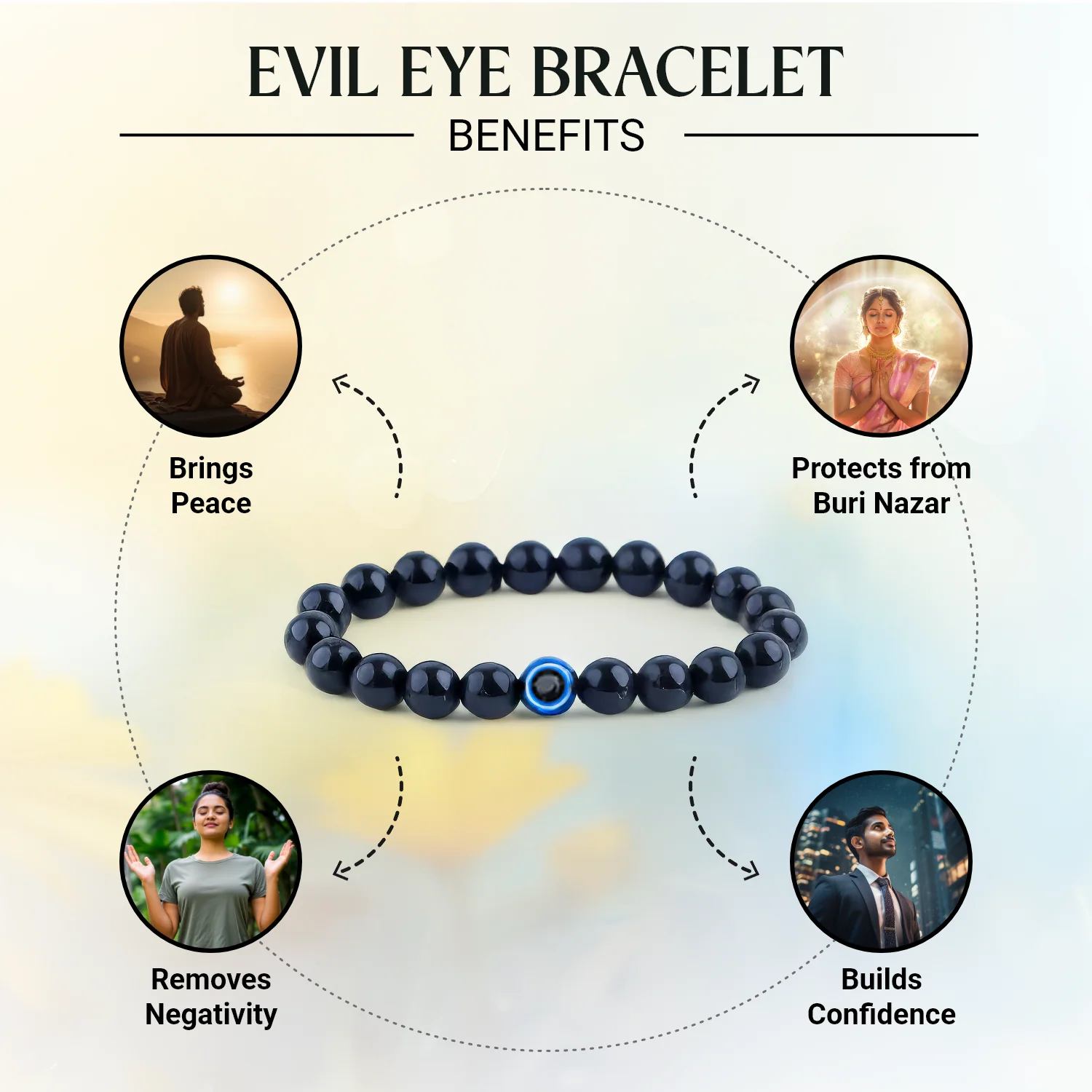 Evil Eye Bracelet with Black Obsidian - Image 3