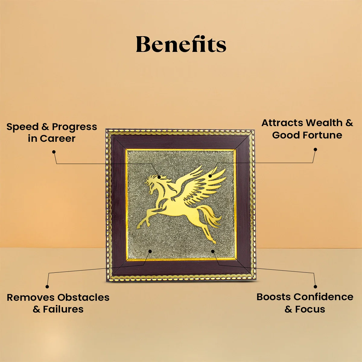 Flying Horse on Raw Pyrite Frame - Image 3