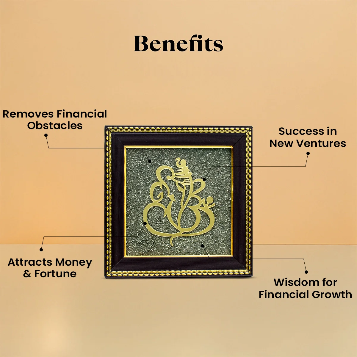 Ganesh Ji on Raw Pyrite Frame - Image 3