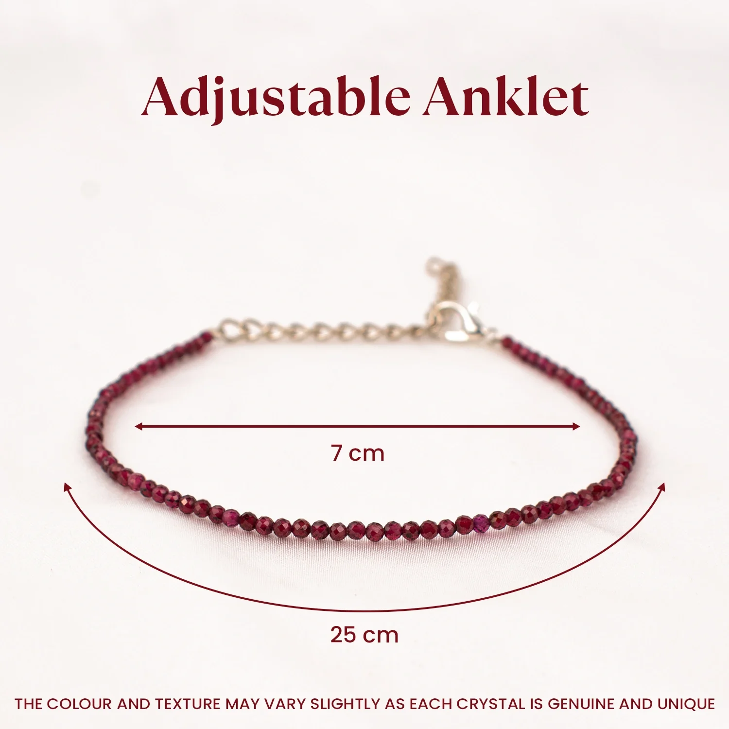 Garnet Anklet with Free Raw Selenite Plate - Image 10