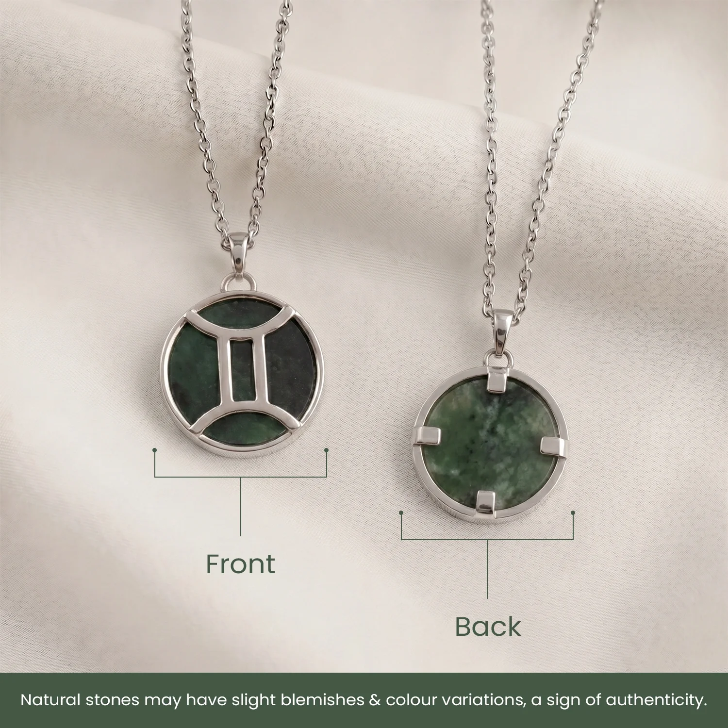 Gemini Pendant (मिथुन राशि) with Green Aventurine - Image 10