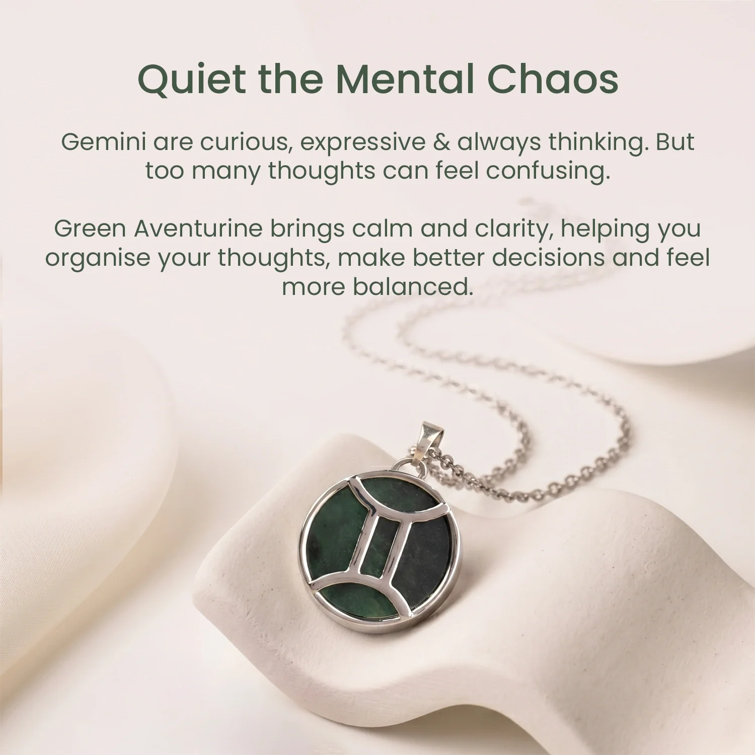 Gemini Pendant (मिथुन राशि) with Green Aventurine - Image 7