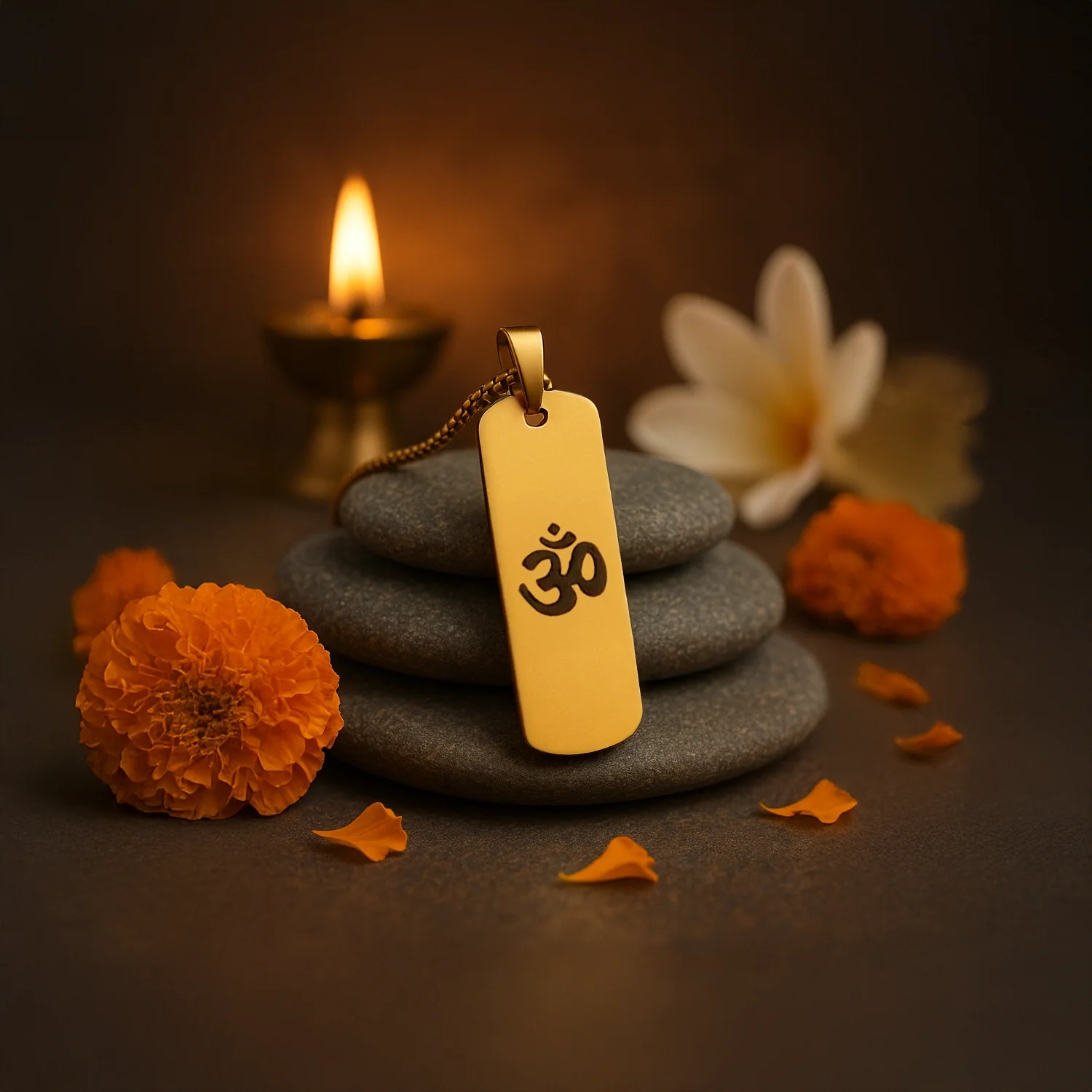 Gold Plated Om Pendant - Image 4