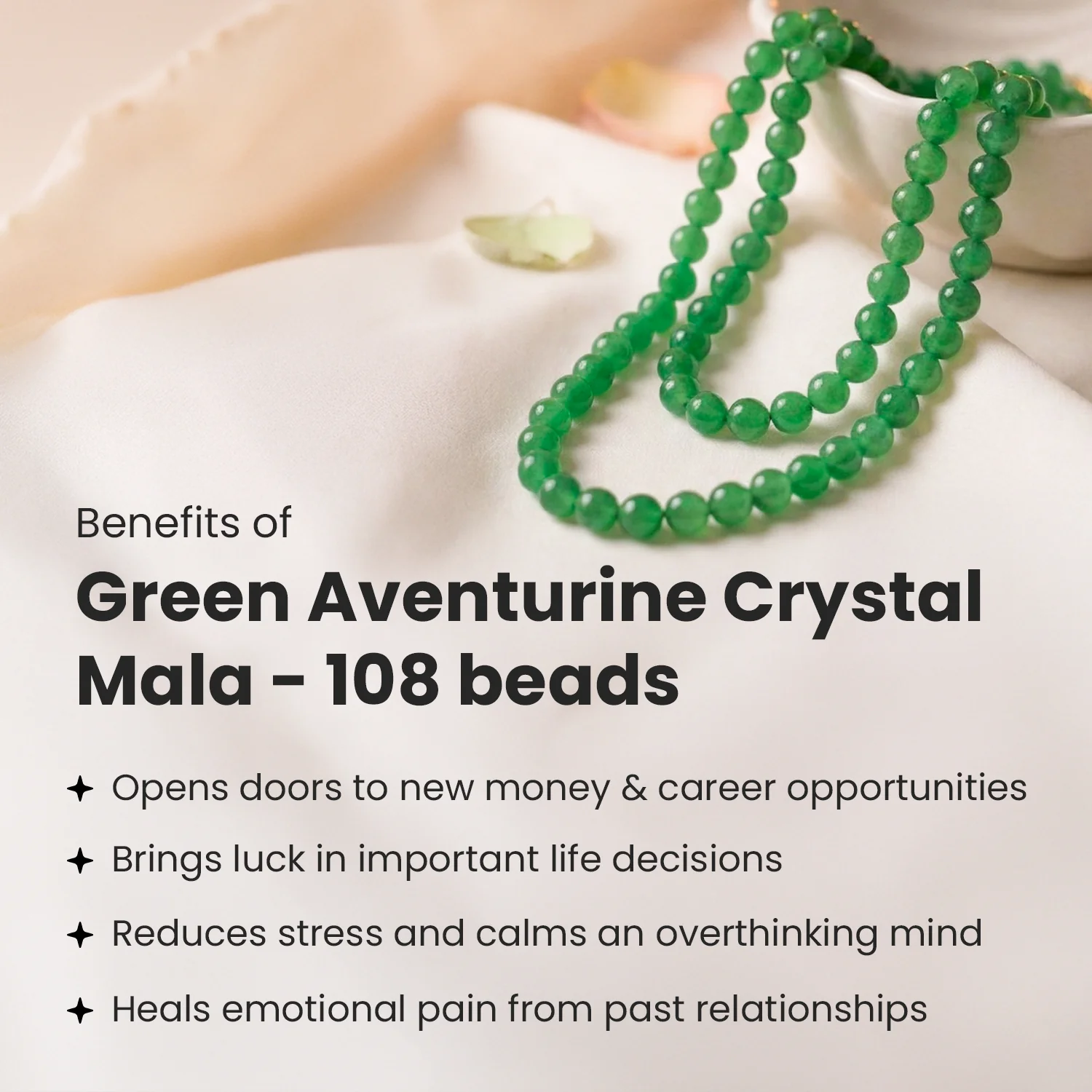 Green Aventurine Mala - 8mm || 108 Beads - Image 4