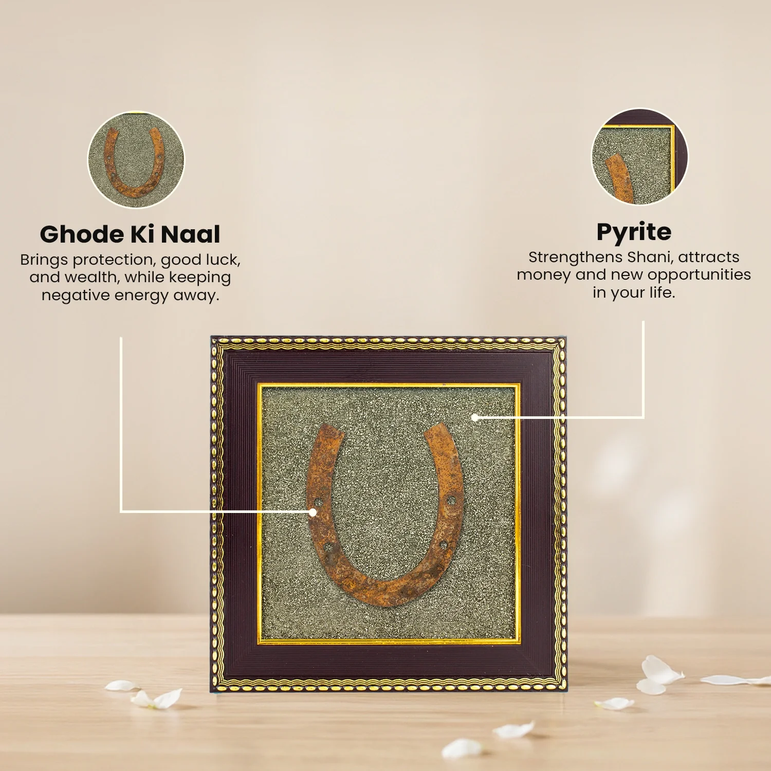 Ghode Ki Naal on Raw Pyrite Frame - Image 7